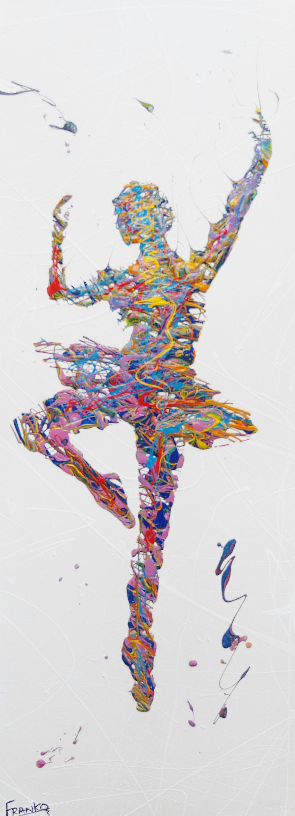 The Ballet 160cm x 60cm Ballerina Pop Art Painting (SOLD)-urban pop-[Franko_Artist]-[Australian_artist]-[Gold_Coast]-[Brisbane]-[modern]-[contemporary]-[original]-[Large_artwork]-Franklin Art Studio