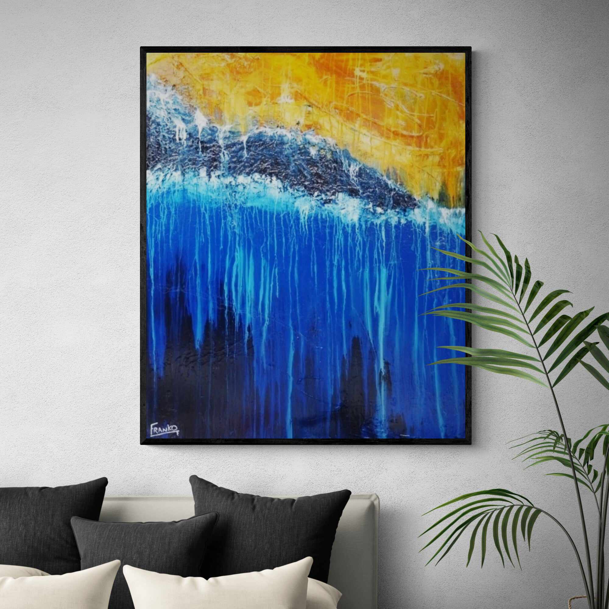 The Blue 120cm x 100cm Blue Abstract Painting (SOLD)-abstract-[Franko_Artist]-[Australian_artist]-[Gold_Coast]-[Brisbane]-[modern]-[contemporary]-[original]-[Large_artwork]-[The_Block]-[Dream_Homes]-[ideas]-[Grand_Designs]-[Art_Lover]-Franklin Art Studio