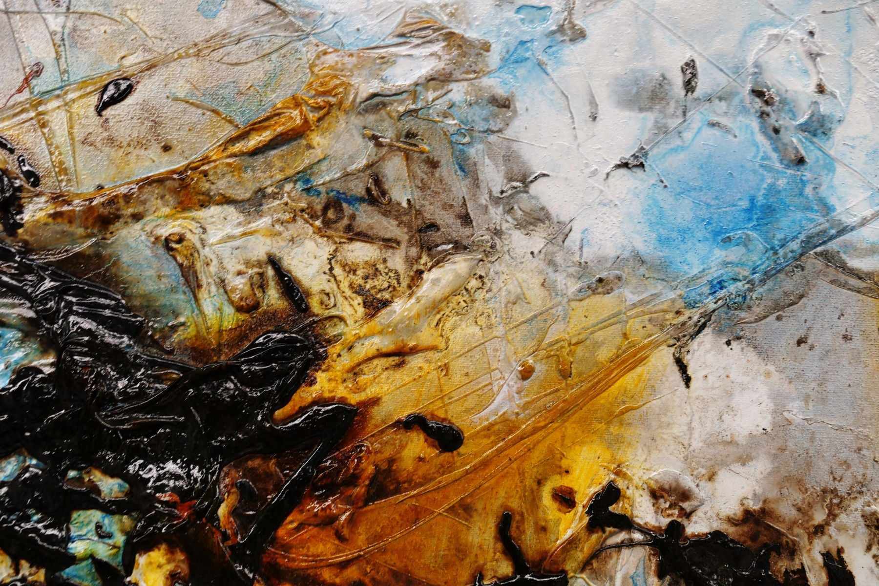 The Cove 140cm x 100cm Sienna Blue Textured Abstract Painting (SOLD)