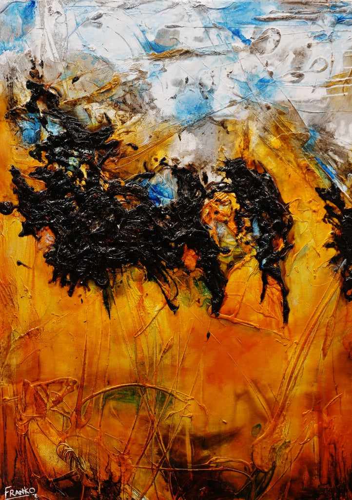 The Cove 140cm x 100cm Sienna Blue Textured Abstract Painting (SOLD)-Abstract-[Franko_Artist]-[Australian_artist]-[Gold_Coast]-[Brisbane]-[modern]-[contemporary]-[original]-[Large_artwork]-Franklin Art Studio