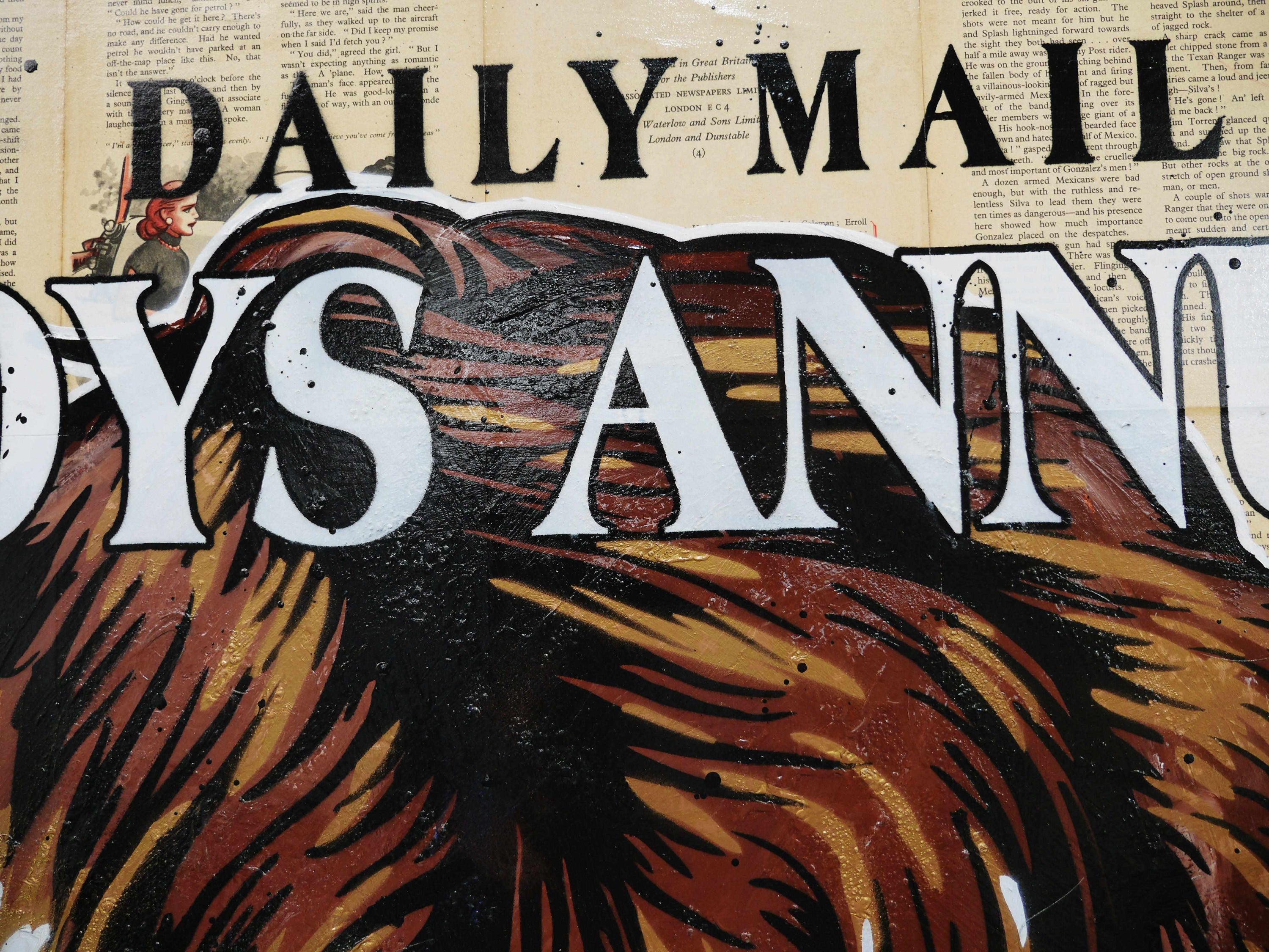 The Daily Mail 120cm x 100cm The Daily Mail Boys Annual Vintage Book Pop art Painting-Abstract-[Franko]-[Artist]-[Australia]-[Painting]-Franklin Art Studio