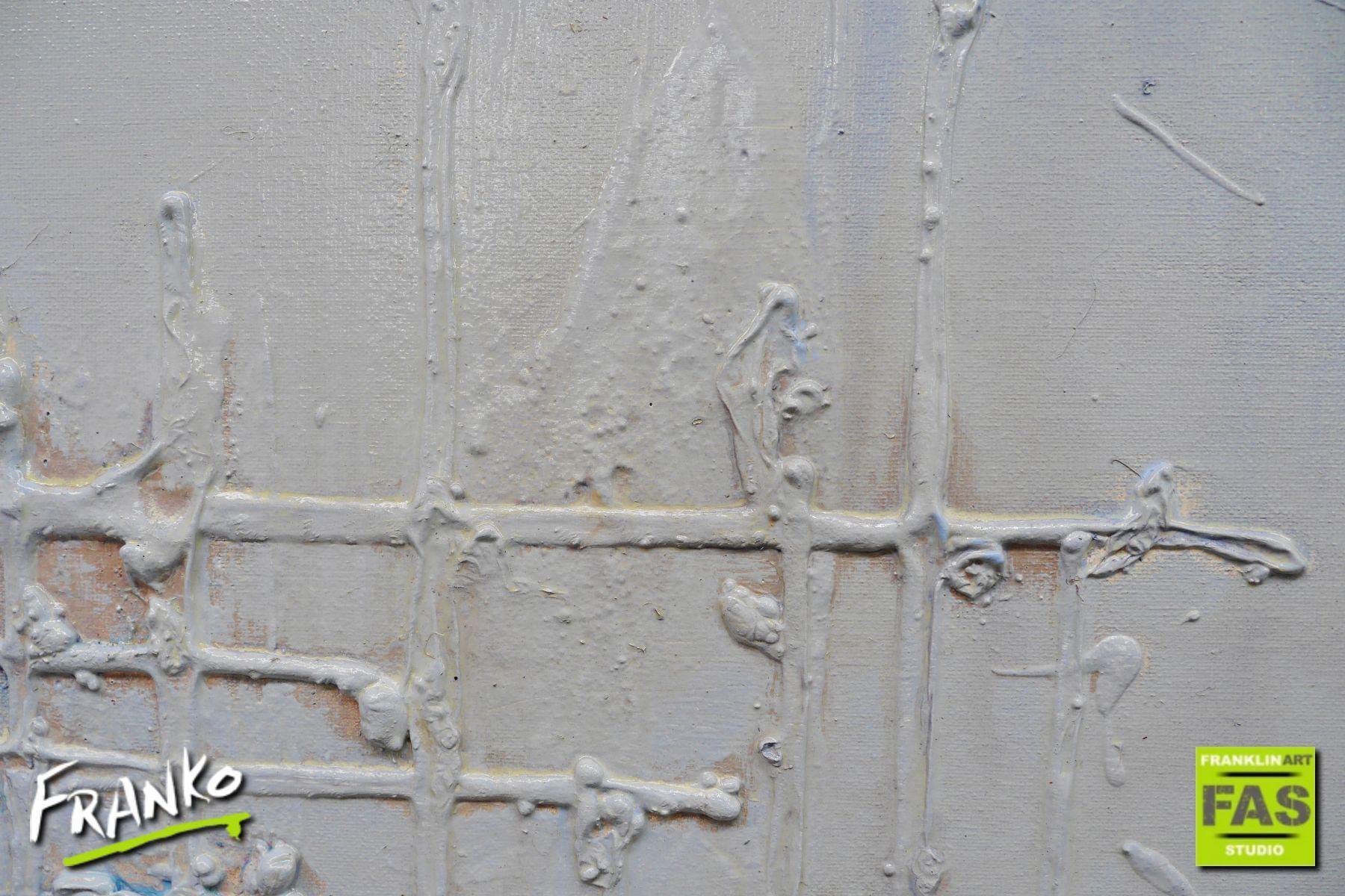 The Distance 200cm x 80cm Blue Creme Abstract Painting (SOLD)