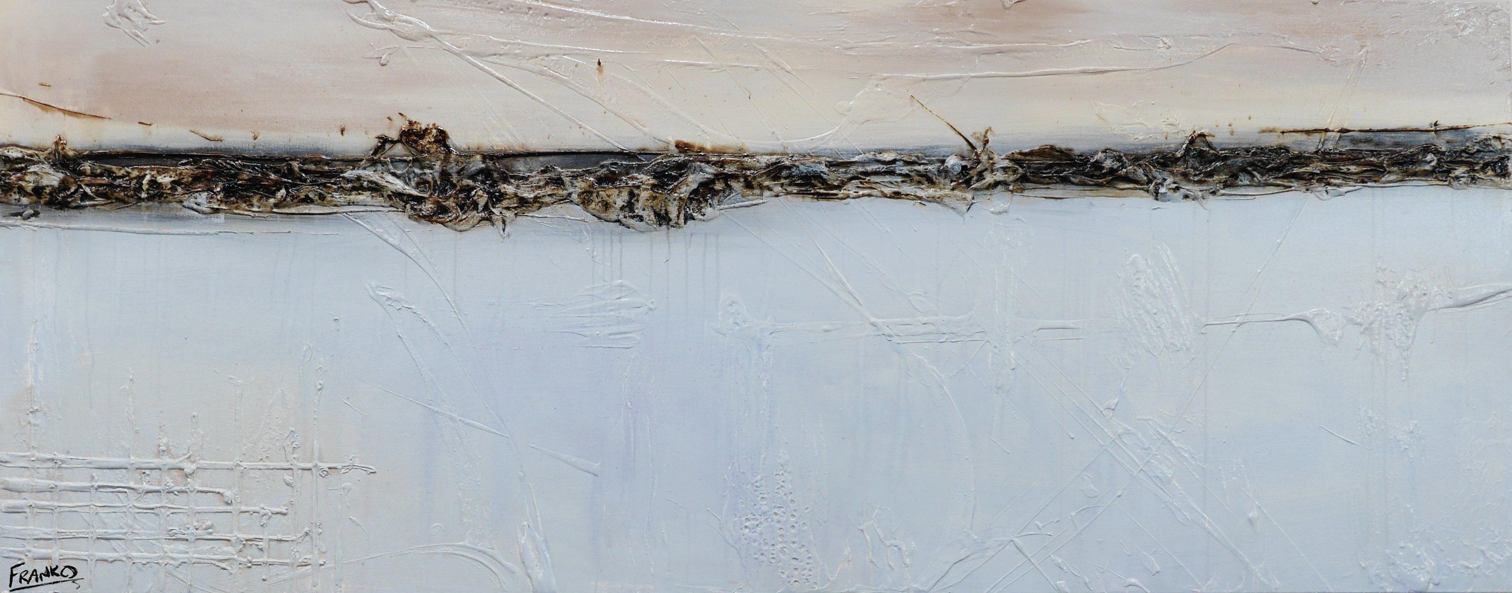 The Distance 200cm x 80cm Blue Creme Abstract Painting (SOLD)-Abstract-[Franko_Artist]-[Australian_artist]-[Gold_Coast]-[Brisbane]-[modern]-[contemporary]-[original]-[Large_artwork]-Franklin Art Studio