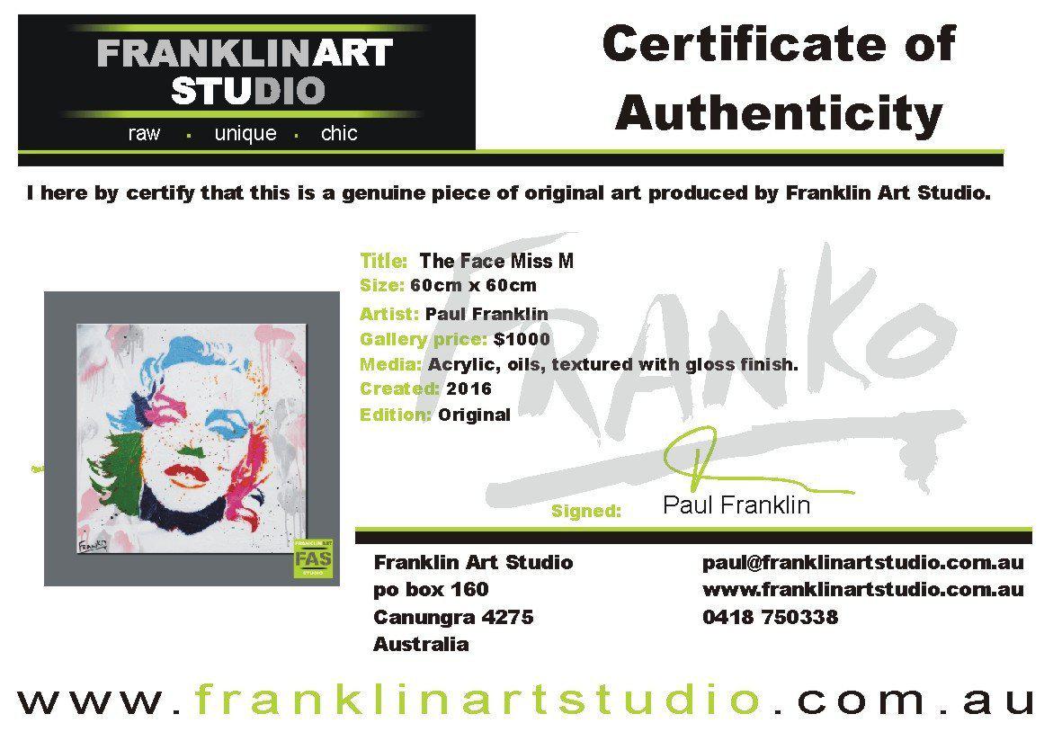 The Face Miss M 60cm x 60cm Marilyn Monroe Pop Art Painting (SOLD)-urban pop-[Franko_Artist]-[The_Block]-[Dream_Homes]-[ideas]- [Grand_Designs]-Franklin Art Studio