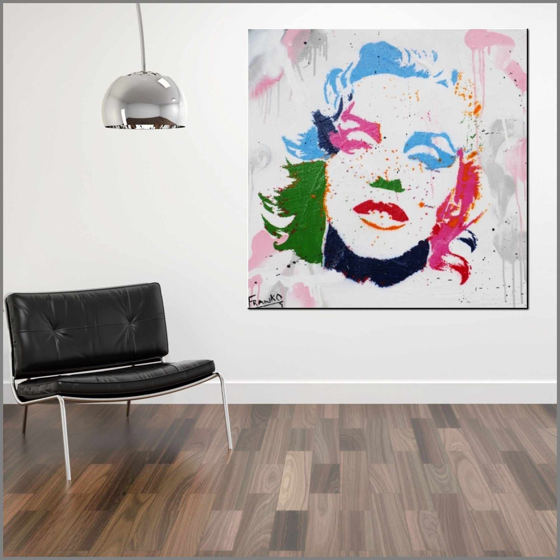 The Face Miss M 60cm x 60cm Marilyn Monroe Pop Art Painting (SOLD)-urban pop-[Franko_Artist]-[Australian_artist]-[Gold_Coast]-[Brisbane]-[modern]-[contemporary]-[original]-[Large_artwork]-[The_Block]-[Dream_Homes]-[ideas]-[Grand_Designs]-[Art_Lover]-Franklin Art Studio