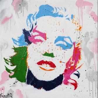 The Face Miss M 60cm x 60cm Marilyn Monroe Pop Art Painting (SOLD)-urban pop-[Franko_Artist]-[Australian_artist]-[Gold_Coast]-[Brisbane]-[modern]-[contemporary]-[original]-[Large_artwork]-Franklin Art Studio