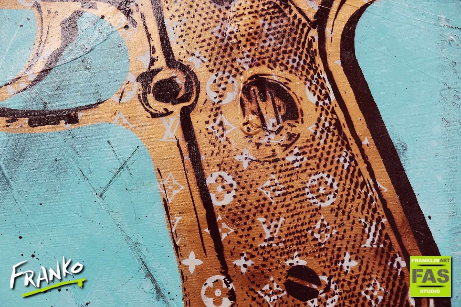 The Gun 140cm x 100cm Gun Pop Art Painting (SOLD)-urban pop-[Franko]-[Artist]-[Australia]-[Painting]-Franklin Art Studio