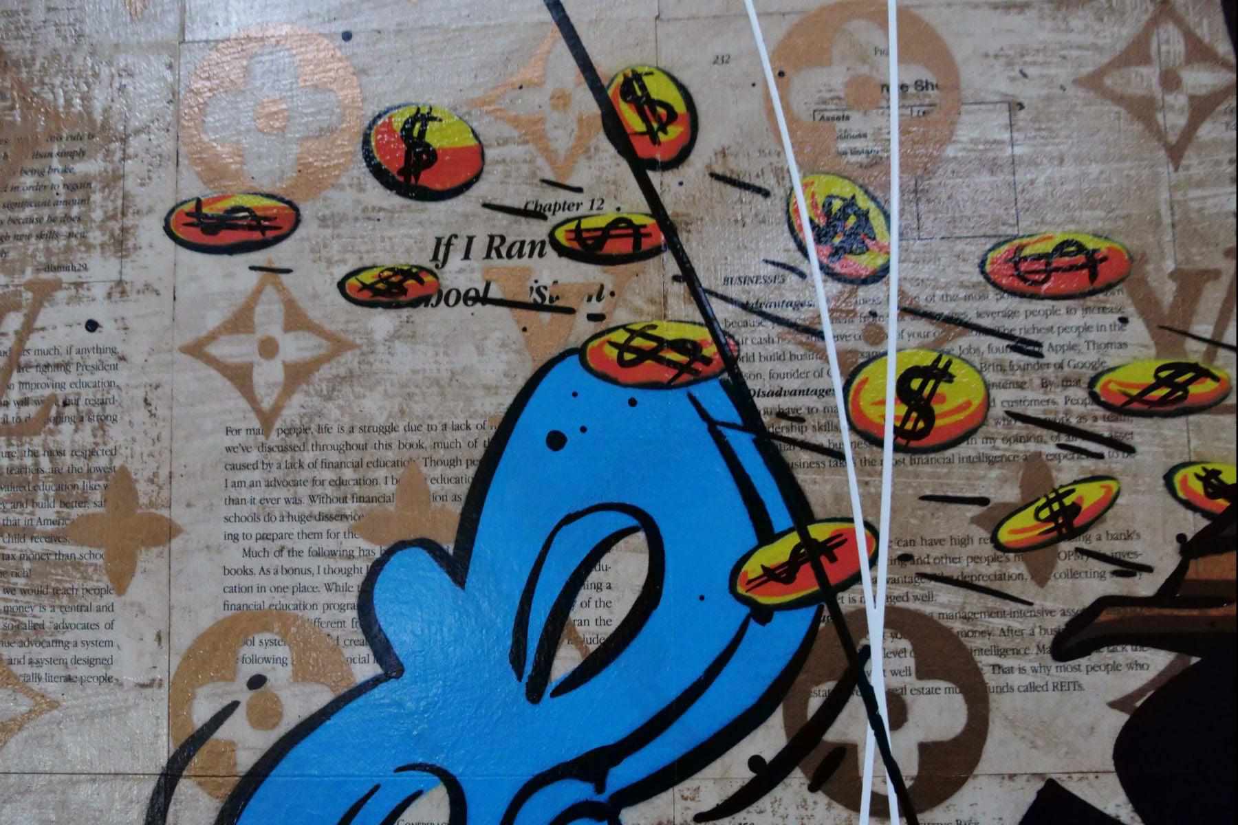 The Heist 140cm x 100cm Richie Rich Urban Pop Book Club Painting (SOLD)-book club-[Franko]-[Artist]-[Australia]-[Painting]-Franklin Art Studio
