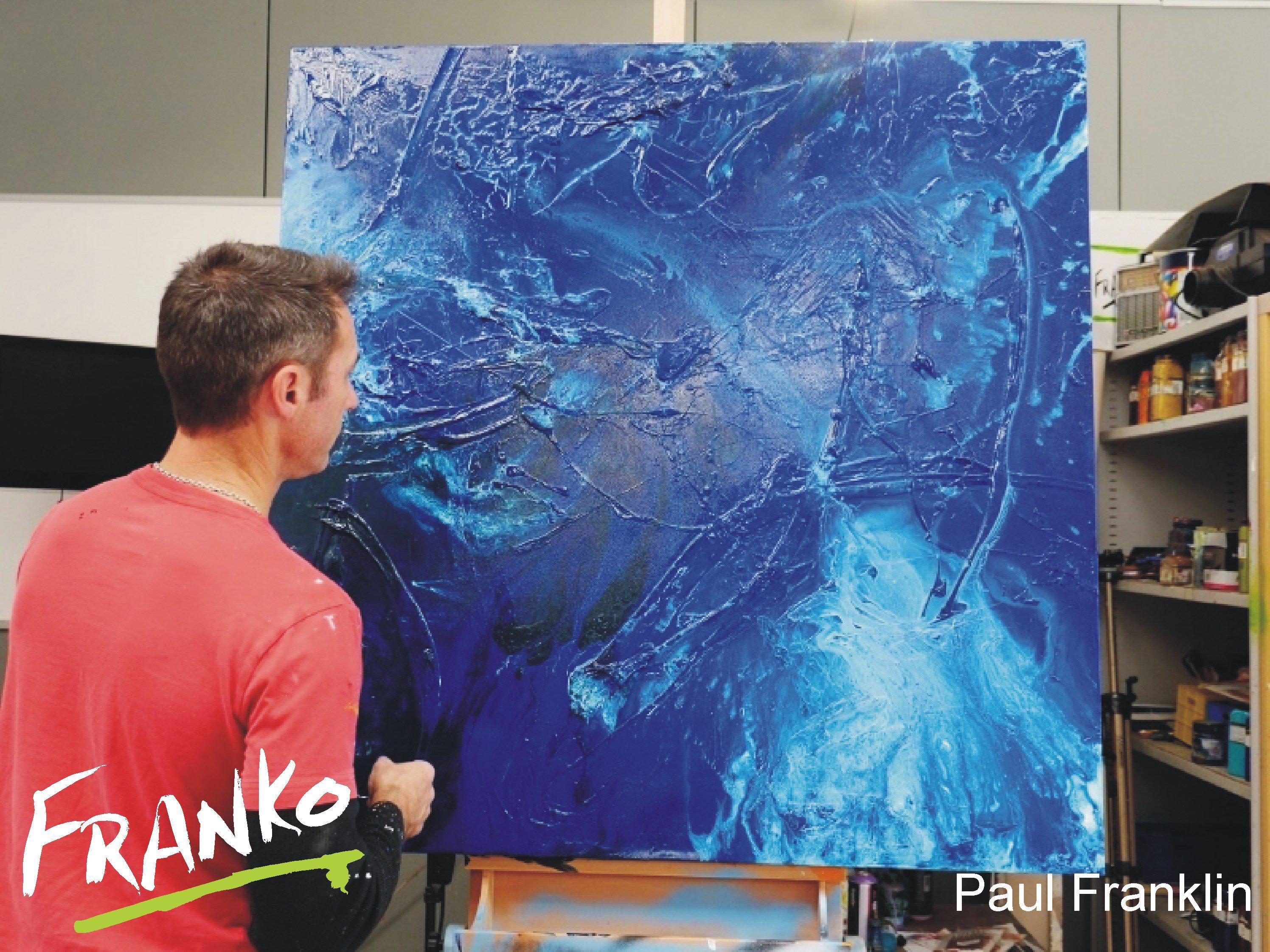 The Liquid Rush 120cm x 120cm Blue Abstract Painting (SOLD)-abstract-[Franko_Artist]-[The_Block]-[Dream_Homes]-[ideas]- [Grand_Designs]-Franklin Art Studio