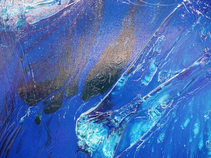 The Liquid Rush 120cm x 120cm Blue Abstract Painting (SOLD)