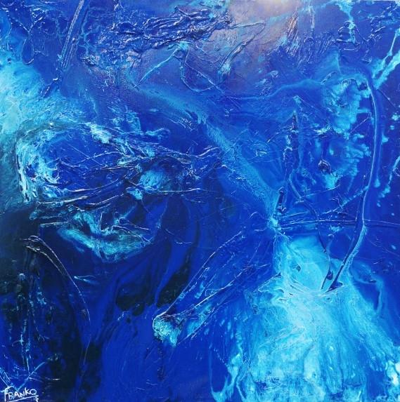 The Liquid Rush 120cm x 120cm Blue Abstract Painting (SOLD)-abstract-[Franko_Artist]-[Australian_artist]-[Gold_Coast]-[Brisbane]-[modern]-[contemporary]-[original]-[Large_artwork]-Franklin Art Studio
