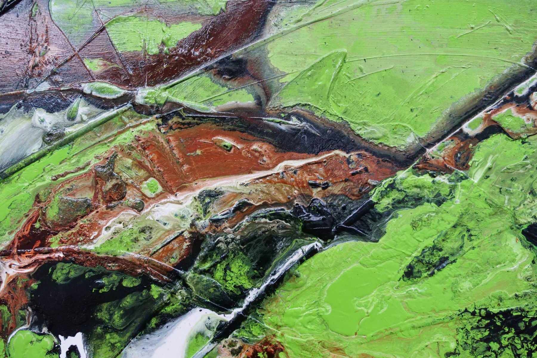 The Natural Earth 200cm x 80cm Green Textured Abstract Painting (SOLD)