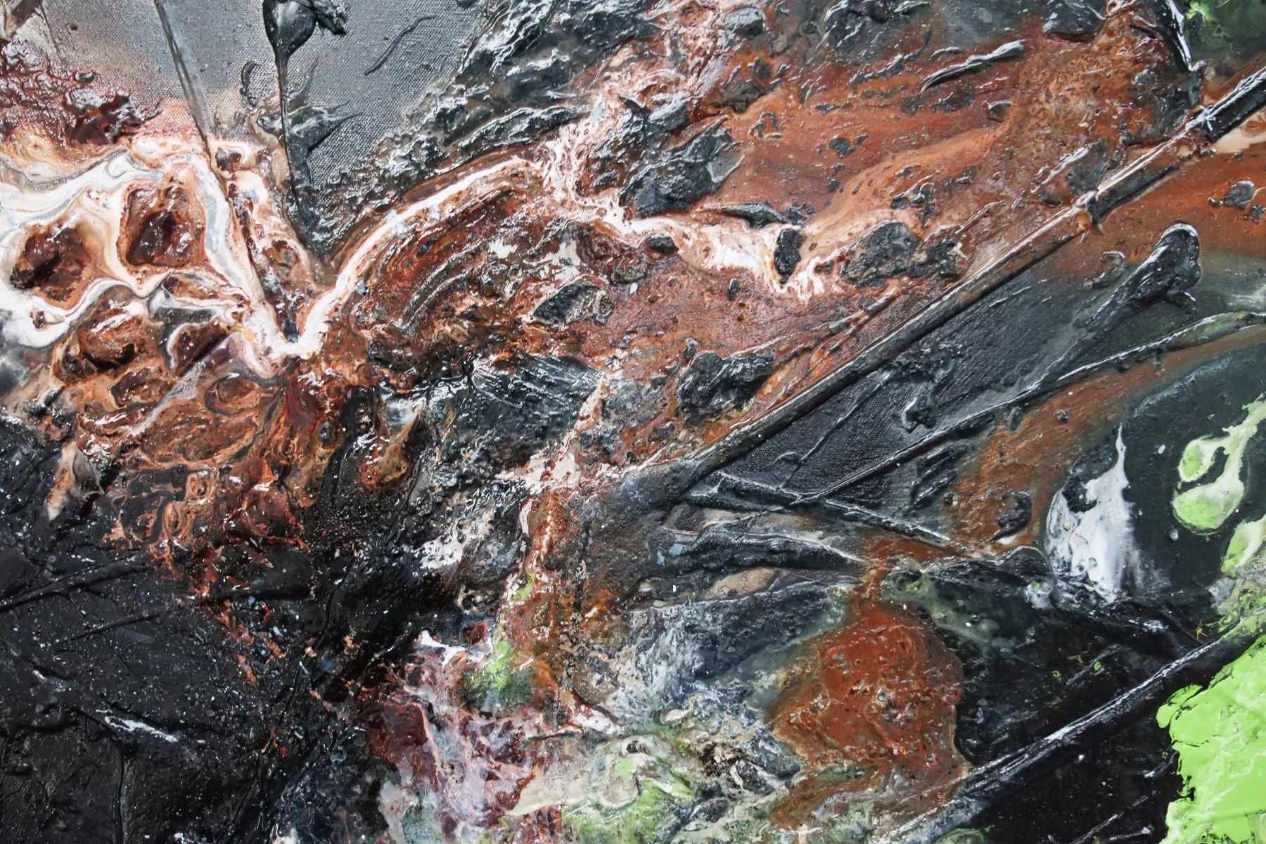 The Natural Earth 200cm x 80cm Green Textured Abstract Painting (SOLD)