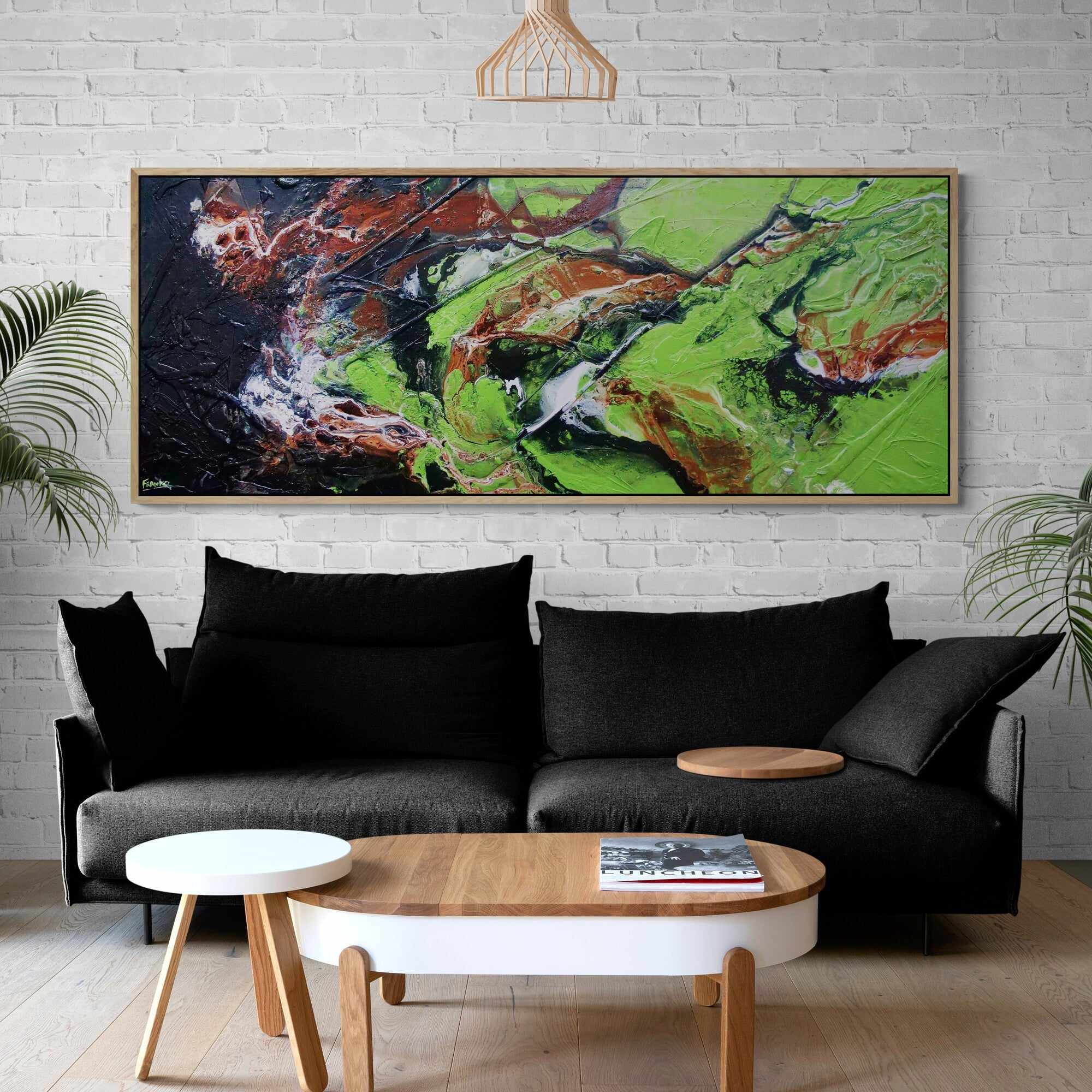 The Natural Earth 200cm x 80cm Green Textured Abstract Painting (SOLD)-Abstract-[Franko_Artist]-[Australian_artist]-[Gold_Coast]-[Brisbane]-[modern]-[contemporary]-[original]-[Large_artwork]-[The_Block]-[Dream_Homes]-[ideas]-[Grand_Designs]-[Art_Lover]-Franklin Art Studio