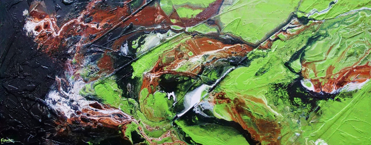 The Natural Earth 200cm x 80cm Green Textured Abstract Painting (SOLD)-Abstract-[Franko_Artist]-[Australian_artist]-[Gold_Coast]-[Brisbane]-[modern]-[contemporary]-[original]-[Large_artwork]-Franklin Art Studio