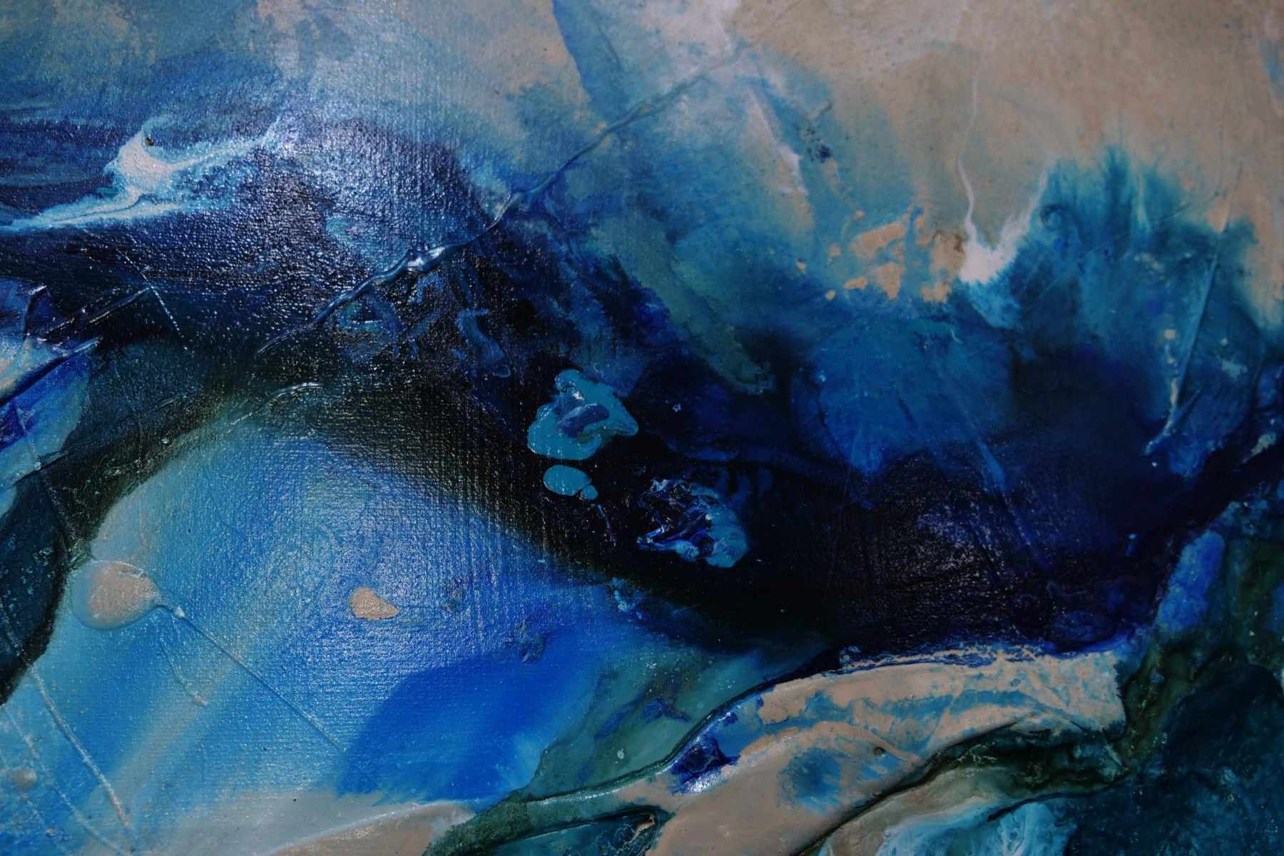 The Natural Grace 250cm x 150cm Cream Blue Textured Abstract Painting (SOLD)-Abstract-[Franko]-[Artist]-[Australia]-[Painting]-Franklin Art Studio