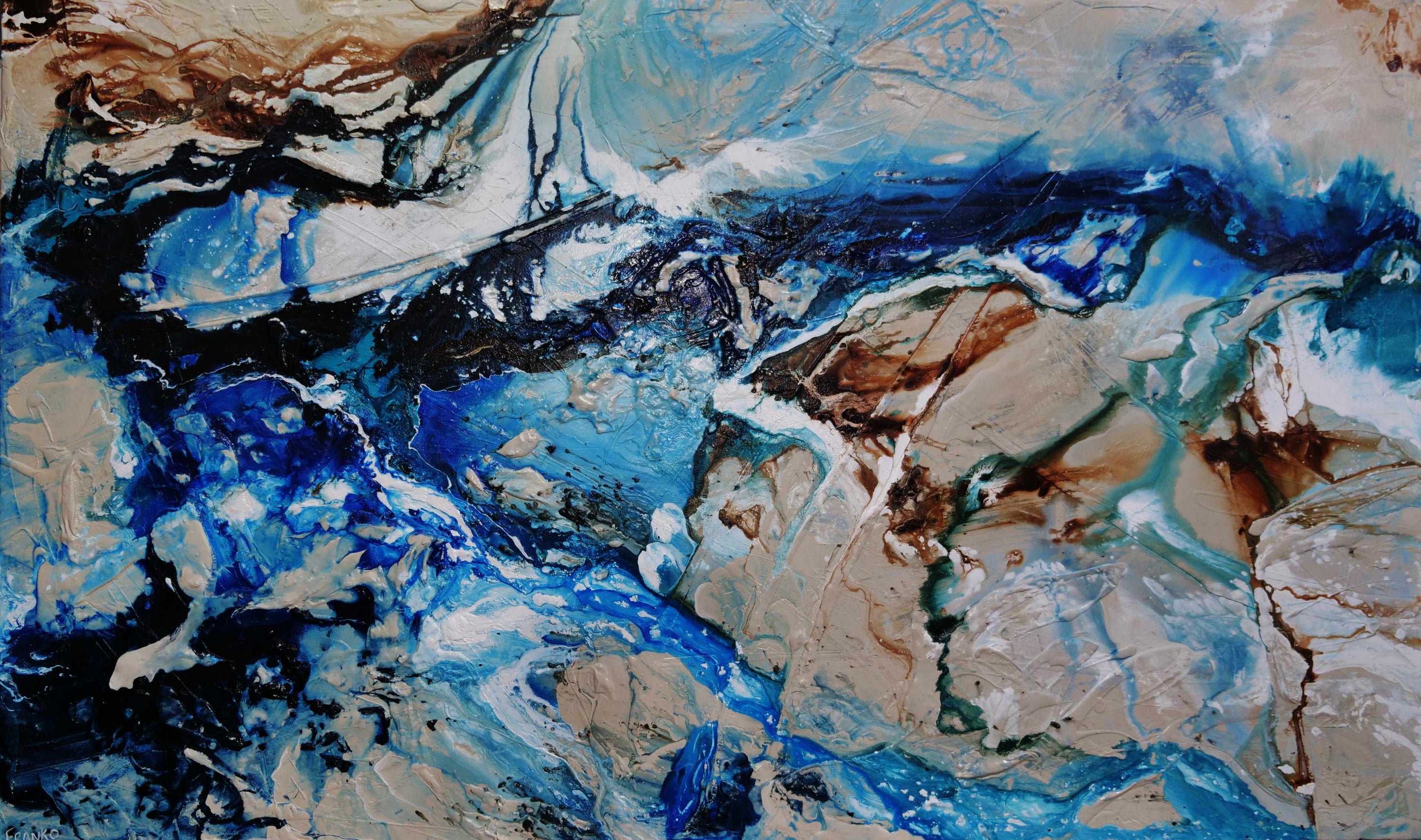 The Natural Grace 250cm x 150cm Cream Blue Textured Abstract Painting (SOLD)-Abstract-[Franko_Artist]-[Australian_artist]-[Gold_Coast]-[Brisbane]-[modern]-[contemporary]-[original]-[Large_artwork]-Franklin Art Studio