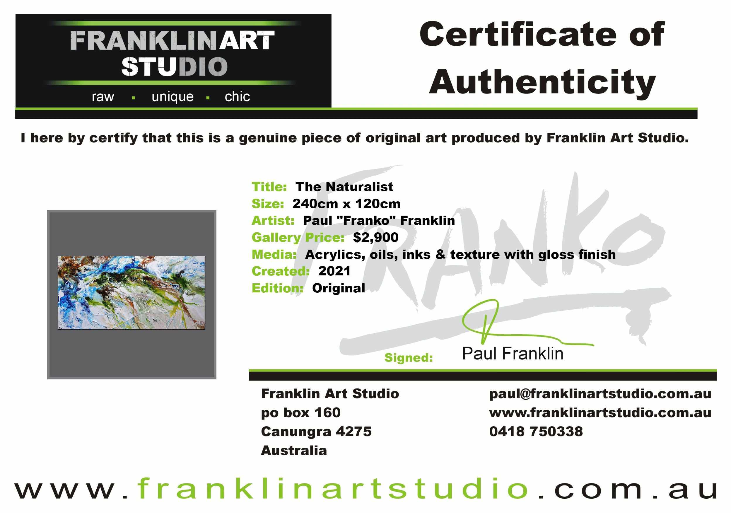 The Naturalist 240cm x 120cm Green Blue White Textured Abstract Painting (SOLD)-Abstract-[Franko_Artist]-[The_Block]-[Dream_Homes]-[ideas]-[Grand_Designs]-[Art_Lover]-Franklin Art Studio