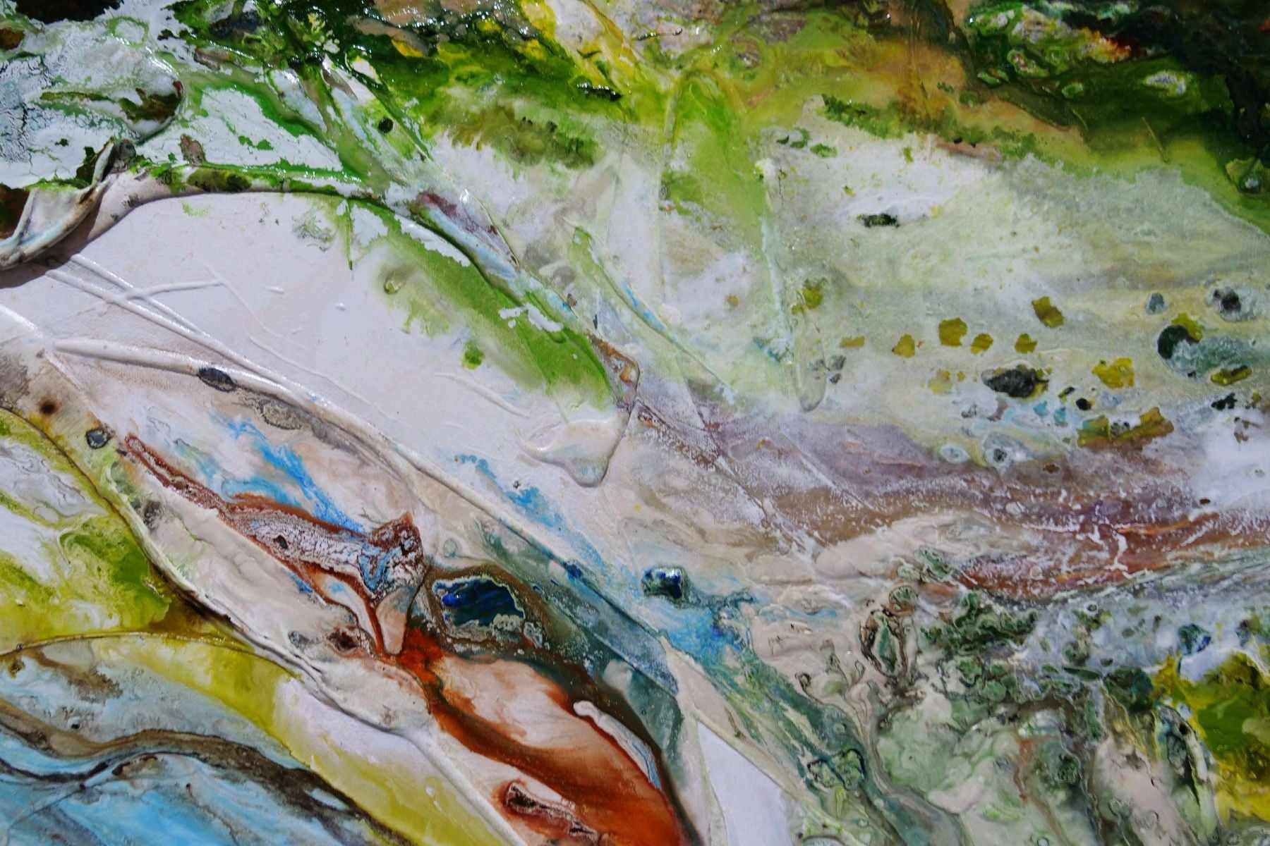 The Naturalist 240cm x 120cm Green Blue White Textured Abstract Painting (SOLD)-Abstract-[Franko]-[Artist]-[Australia]-[Painting]-Franklin Art Studio