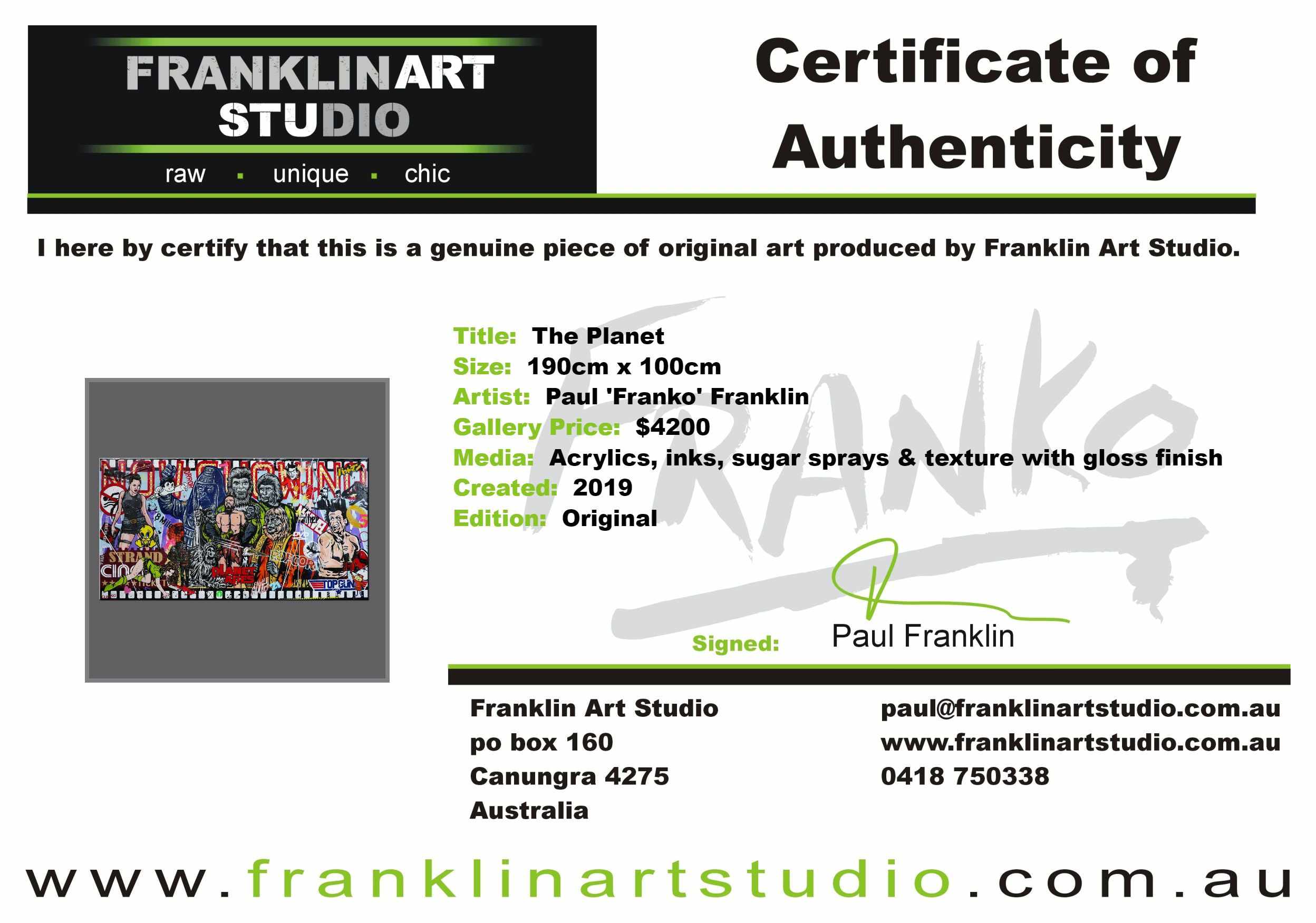 The Planet 190cm x 100cm Cinema Movies Planet of the Apes Textured Urban Pop Art Painting (SOLD)-urban pop-[Franko_Artist]-[The_Block]-[Dream_Homes]-[ideas]-[Grand_Designs]-[Art_Lover]-Franklin Art Studio