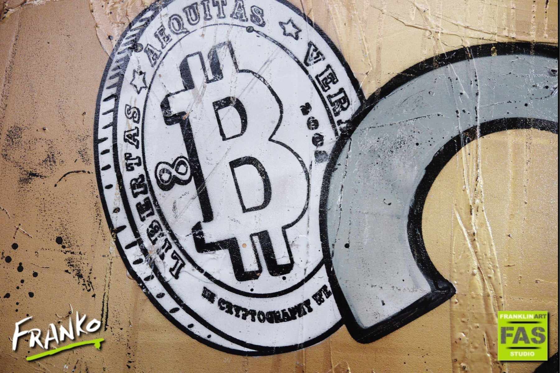 The Risk - Gold Standard 140cm x 100cm Monopoly Man Bitcoin (SOLD)