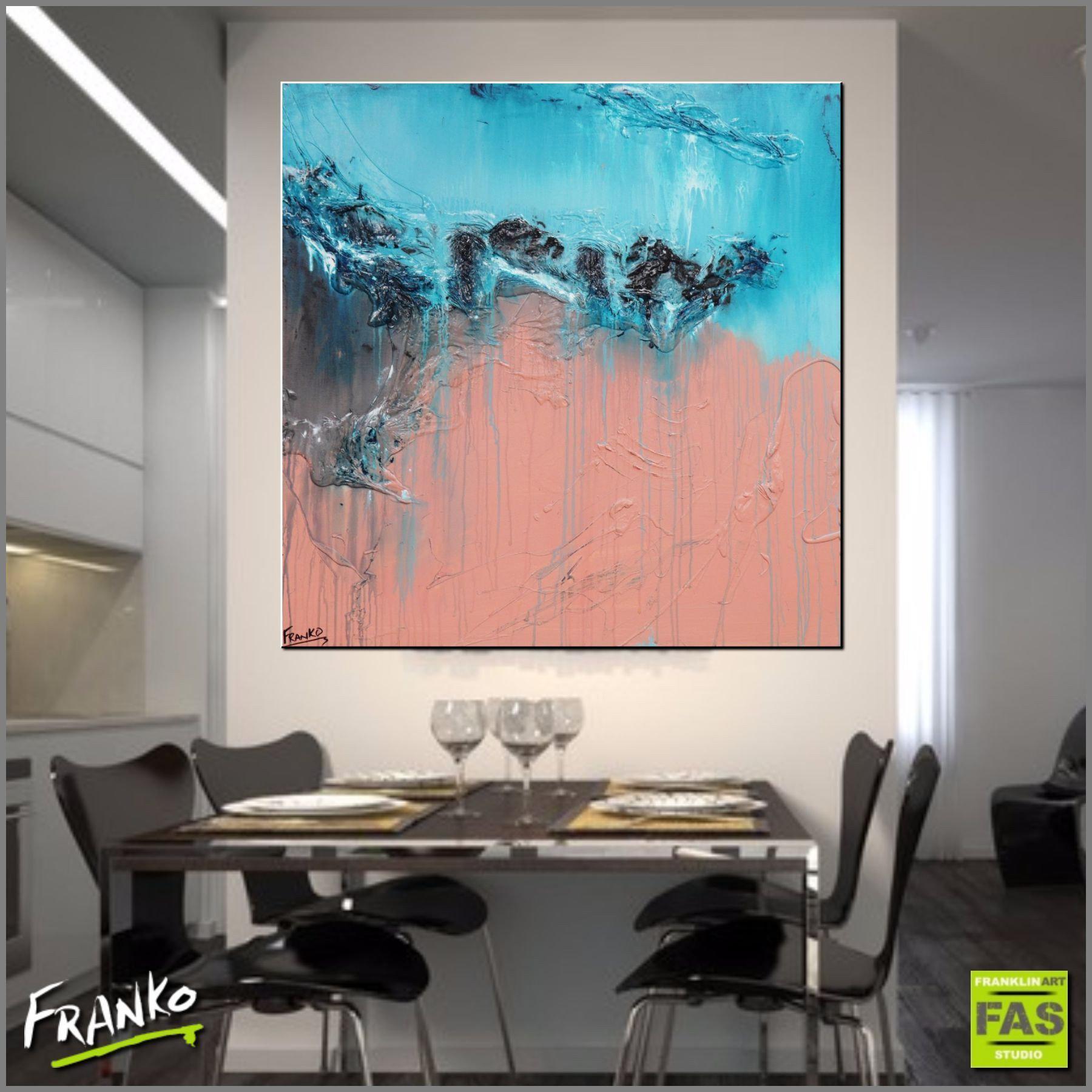 The Turquoise Magic 100cm x 100cm Blue and Pink Abstract Painting (SOLD)-abstract-[Franko_Artist]-[Australian_artist]-[Gold_Coast]-[Brisbane]-[modern]-[contemporary]-[original]-[Large_artwork]-[The_Block]-[Dream_Homes]-[ideas]-[Grand_Designs]-[Art_Lover]-Franklin Art Studio