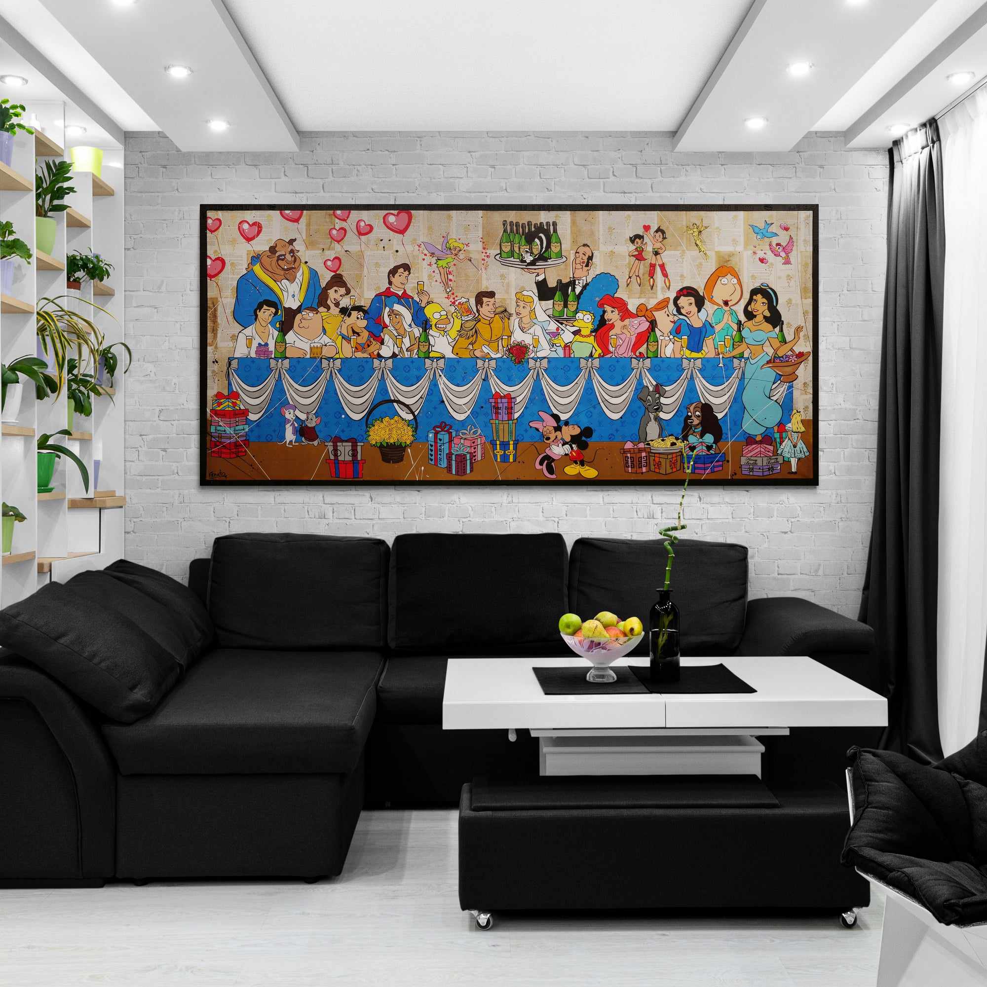 The Wedding of the Century 270cm x 120cm Cinderella Wedding Urban Pop Book Club Painting (SOLD)-book club-[Franko_Artist]-[The_Block]-[Dream_Homes]-[ideas]-[Grand_Designs]-[Art_Lover]-Franklin Art Studio