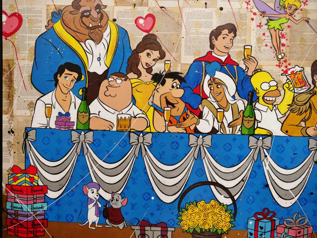 The Wedding of the Century 270cm x 120cm Cinderella Wedding Urban Pop Book Club Painting (SOLD)