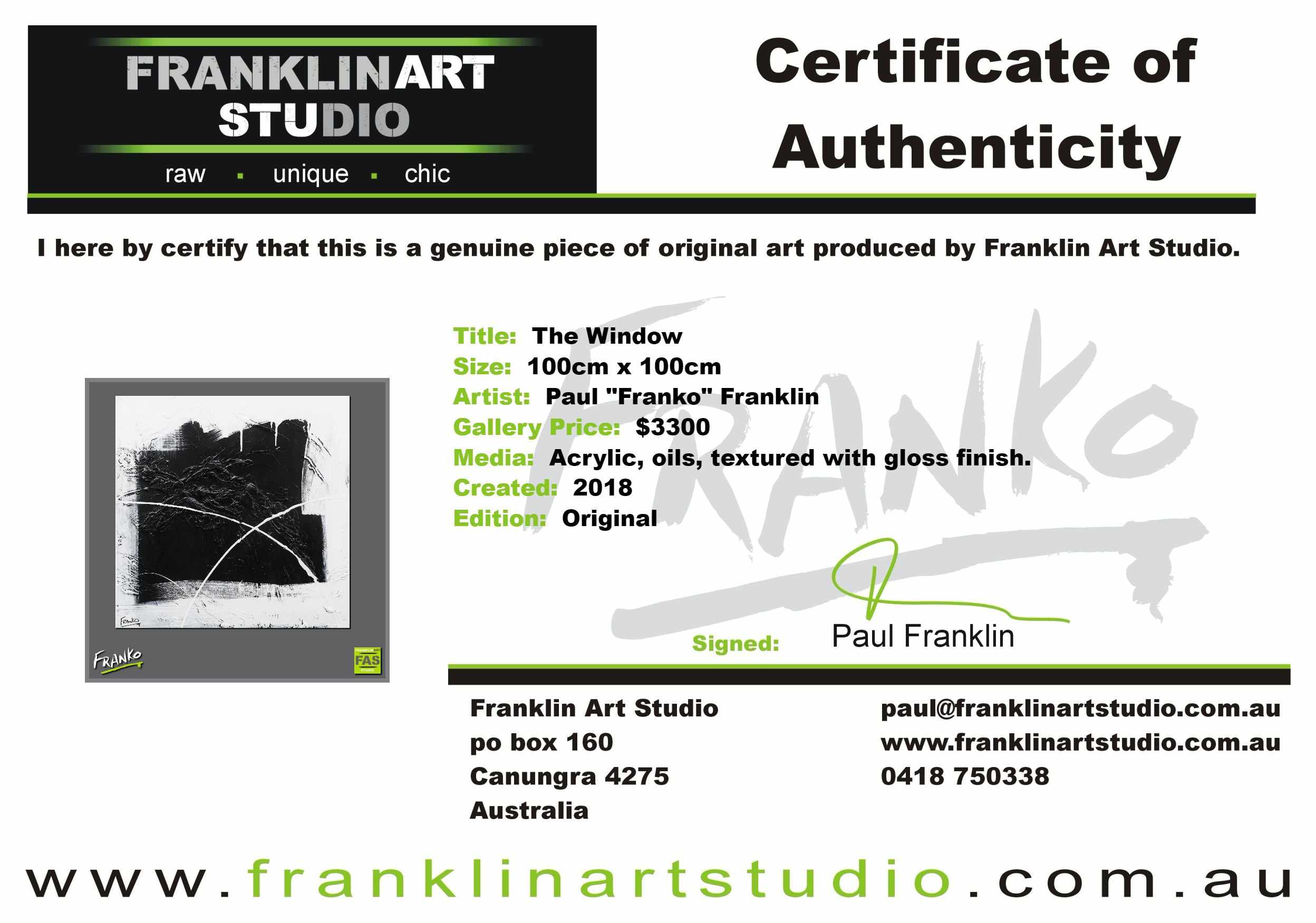 The Window 100cm x 100cm Minimalist Black White Abstract Painting (SOLD)-Abstract-[Franko_Artist]-[The_Block]-[Dream_Homes]-[ideas]-[Grand_Designs]-[Art_Lover]-Franklin Art Studio