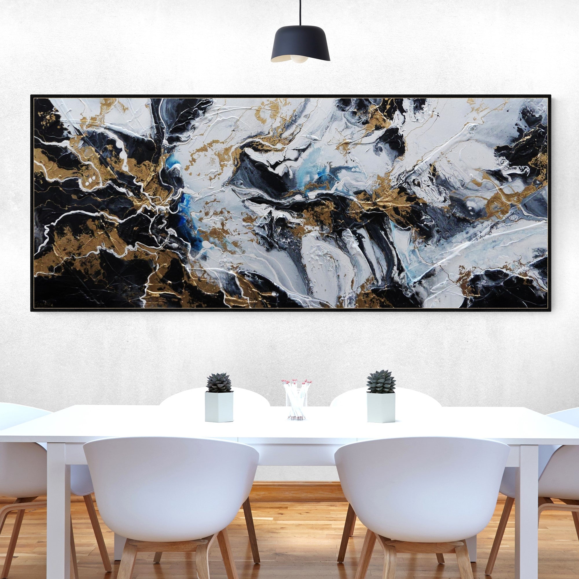 The Bling 240cm x 100cm Black Metallic Gold Blue Textured Abstract Painting (SOLD)-Abstract-[Franko_Artist]-[Australian_artist]-[Gold_Coast]-[Brisbane]-[modern]-[contemporary]-[original]-[Large_artwork]-[The_Block]-[Dream_Homes]-[ideas]-[Grand_Designs]-[Art_Lover]-Franklin Art Studio