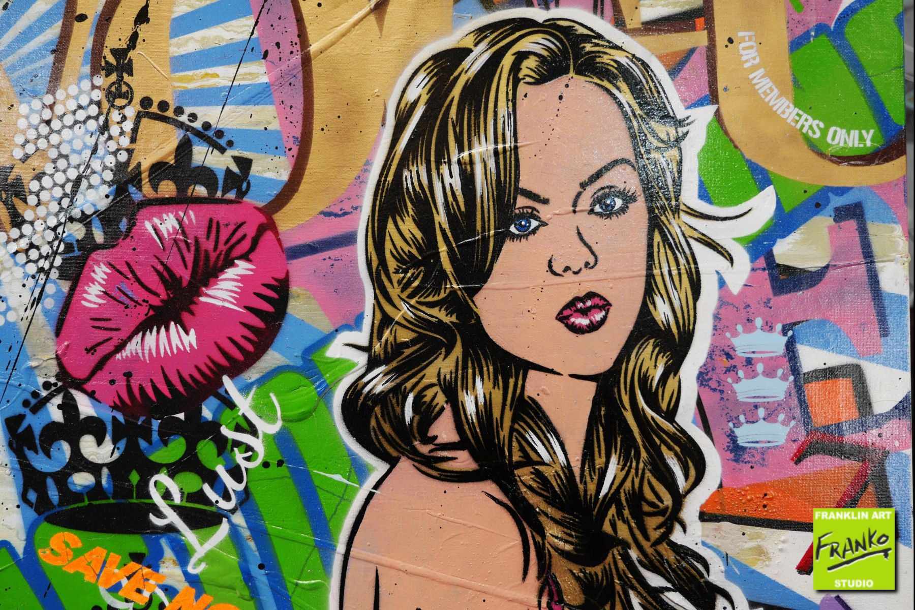 Tiara 160cm x 60cm Textured Urban Pop Art Painting (SOLD)
