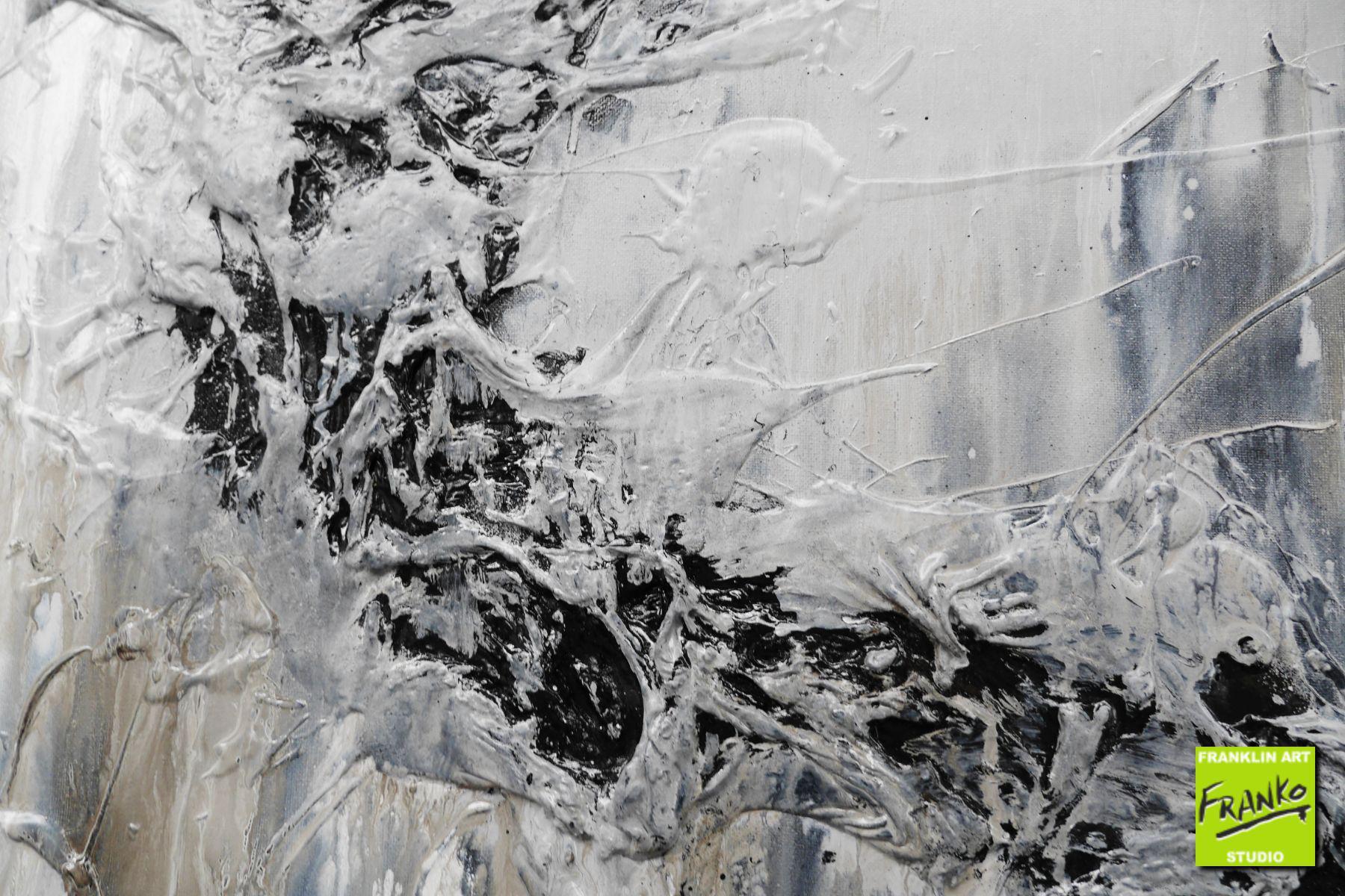 Time 160cm x 100cm Black Grey Textured Abstract Painting (SOLD)