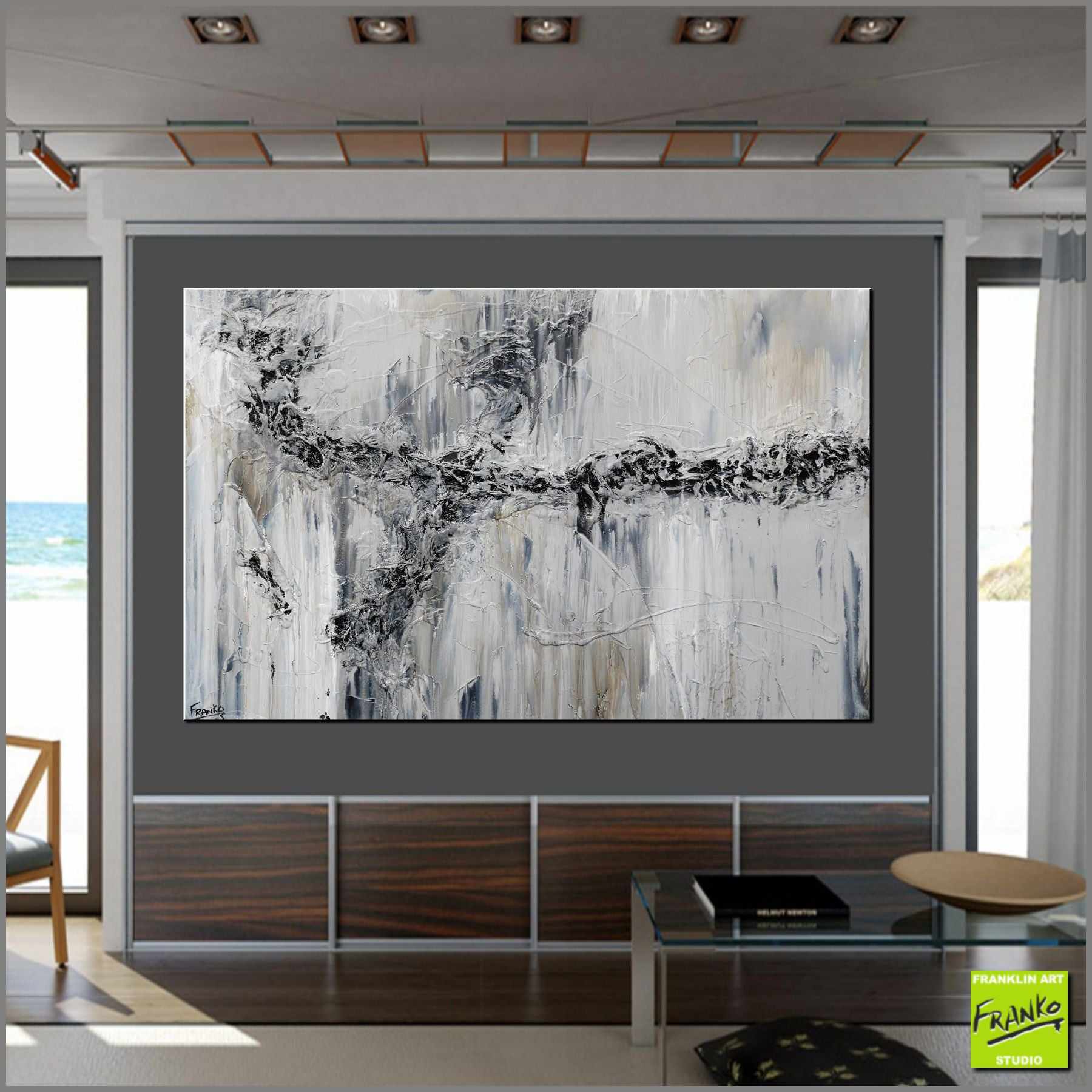 Time 160cm x 100cm Black Grey Textured Abstract Painting (SOLD)-Abstract-[Franko_Artist]-[Australian_artist]-[Gold_Coast]-[Brisbane]-[modern]-[contemporary]-[original]-[Large_artwork]-[The_Block]-[Dream_Homes]-[ideas]-[Grand_Designs]-[Art_Lover]-Franklin Art Studio
