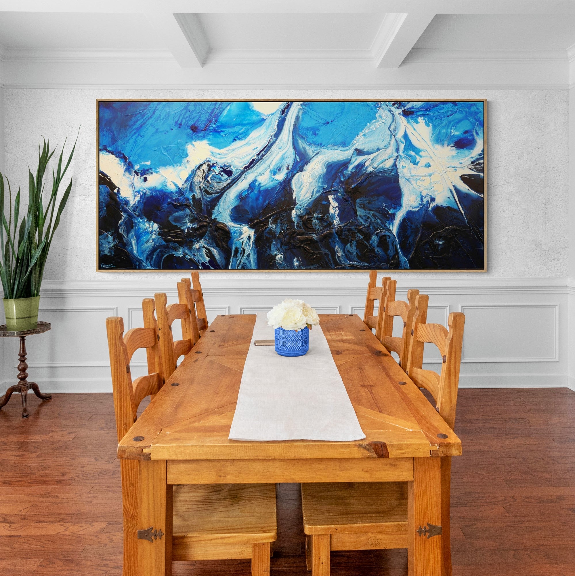The Blue 270cm x 120cm Black Blue White Textured Abstract Painting (SOLD)-Abstract-[Franko_Artist]-[Australian_artist]-[Gold_Coast]-[Brisbane]-[modern]-[contemporary]-[original]-[Large_artwork]-[The_Block]-[Dream_Homes]-[ideas]-[Grand_Designs]-[Art_Lover]-Franklin Art Studio