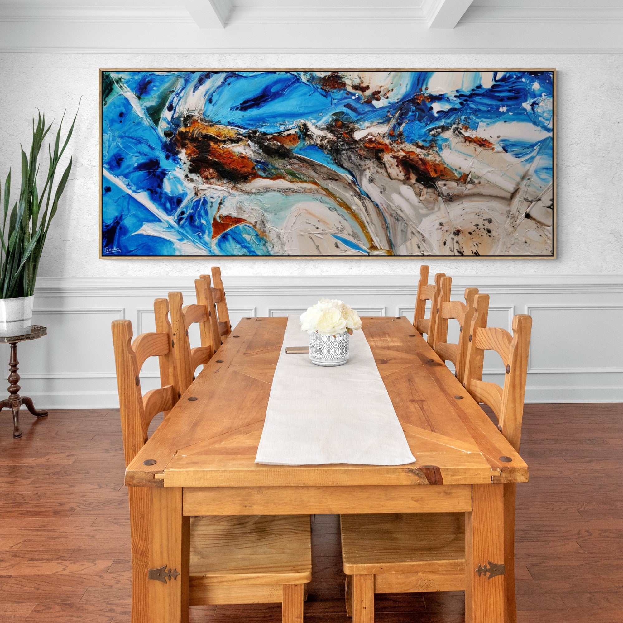 Outback Resonance 240cm x 100cm Blue Cream Textured Abstract Painting (SOLD)-Abstract-[Franko_Artist]-[Australian_artist]-[Gold_Coast]-[Brisbane]-[modern]-[contemporary]-[original]-[Large_artwork]-[The_Block]-[Dream_Homes]-[ideas]-[Grand_Designs]-[Art_Lover]-Franklin Art Studio