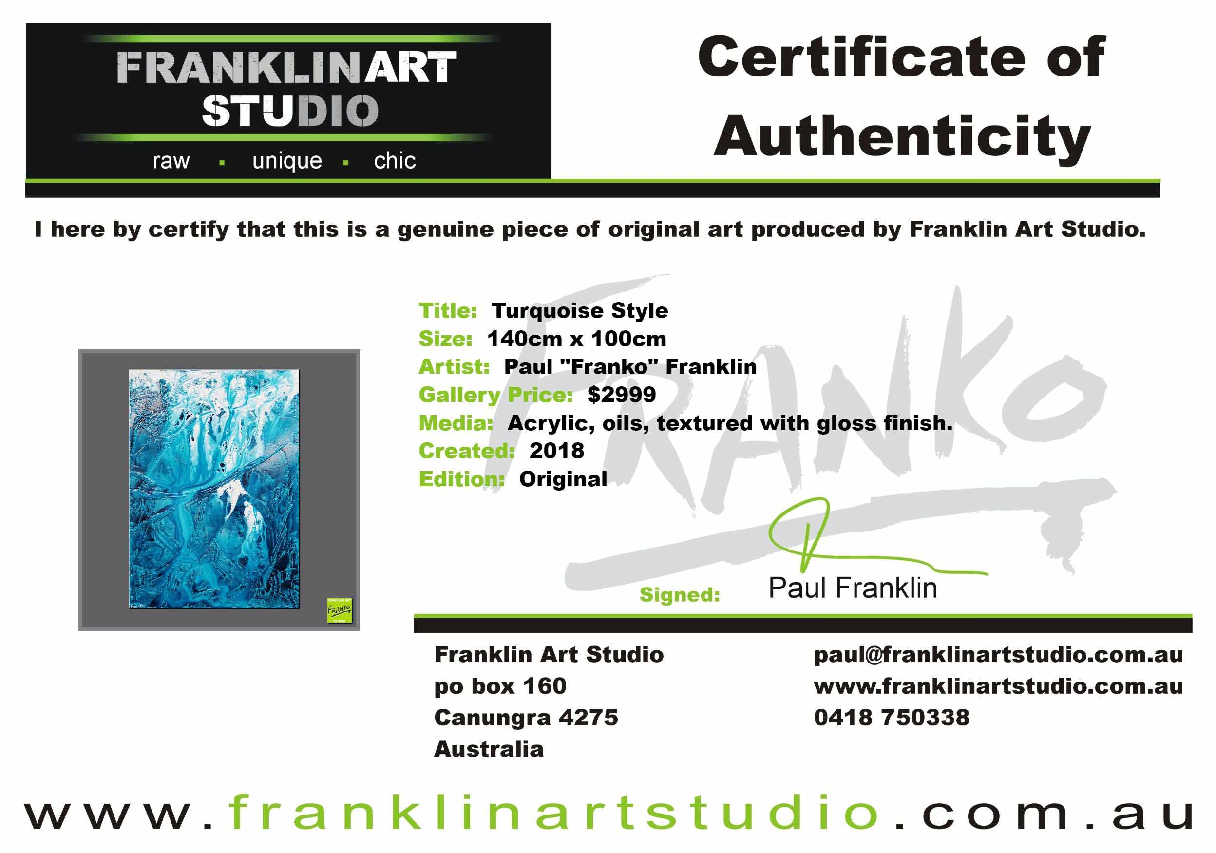 Turquoise Style 140cm x 100cm Blue White Textured Abstract Painting (SOLD)-Abstract-[Franko_Artist]-[The_Block]-[Dream_Homes]-[ideas]-[Grand_Designs]-[Art_Lover]-Franklin Art Studio