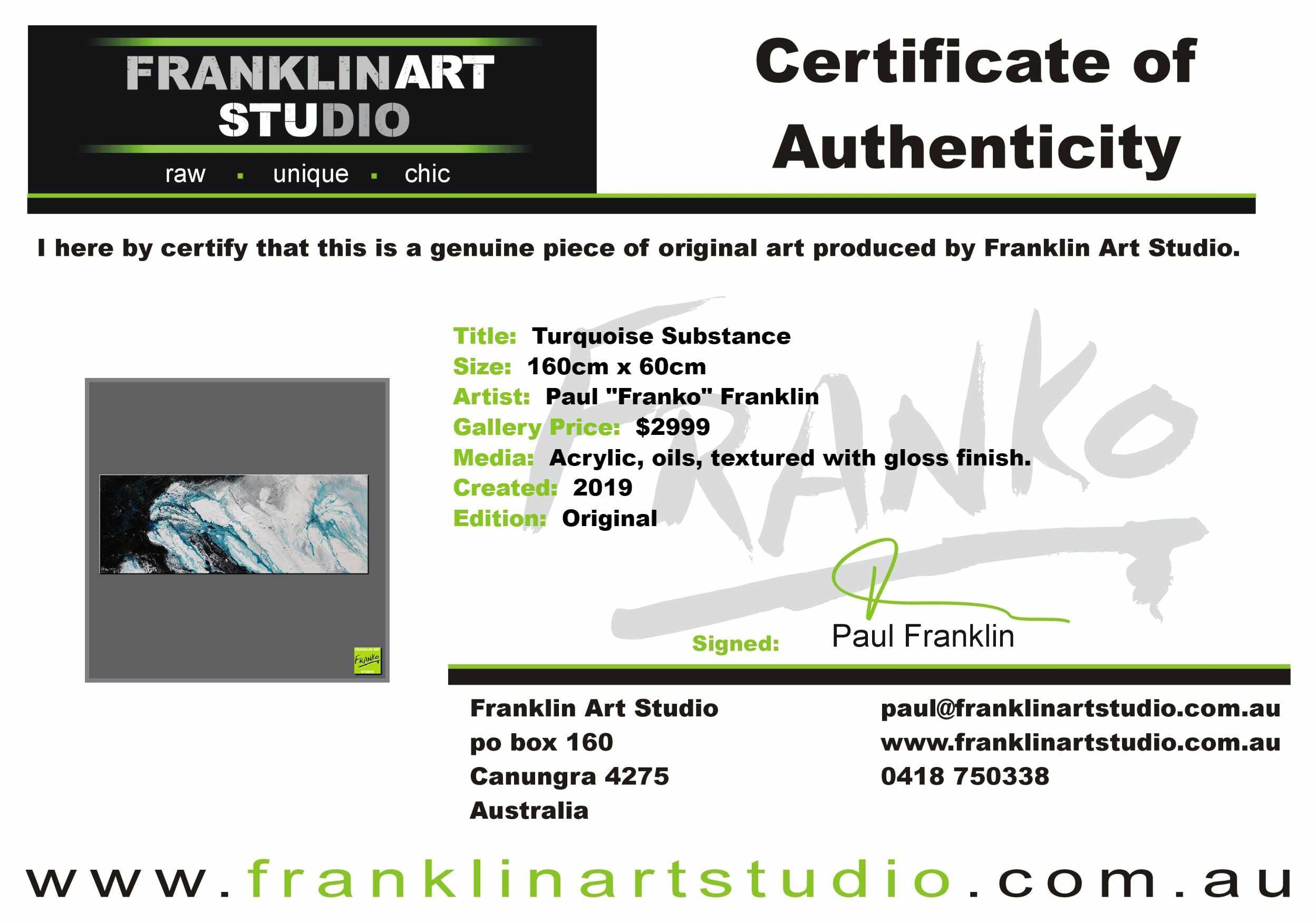 Turquoise Substance 160cm x 60cm Turquoise Black White Textured Abstract Painting (SOLD)-Abstract-[Franko_Artist]-[The_Block]-[Dream_Homes]-[ideas]-[Grand_Designs]-[Art_Lover]-Franklin Art Studio