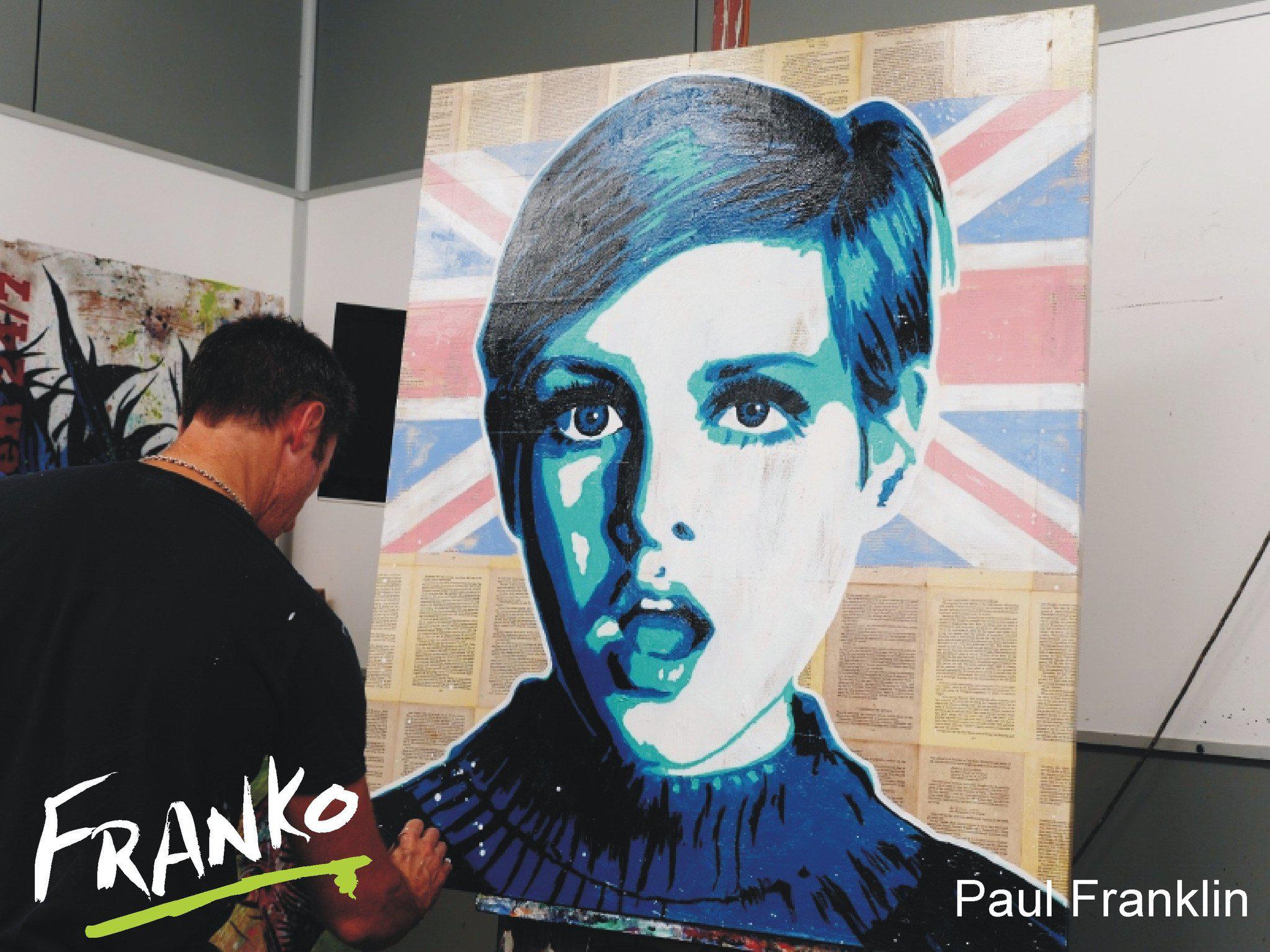 Twiggy Yes 120cm x 100cm Twiggy Vintage Book Pop art Painting (SOLD)-book club-[Franko_Artist]-[The_Block]-[Dream_Homes]-[ideas]- [Grand_Designs]-Franklin Art Studio
