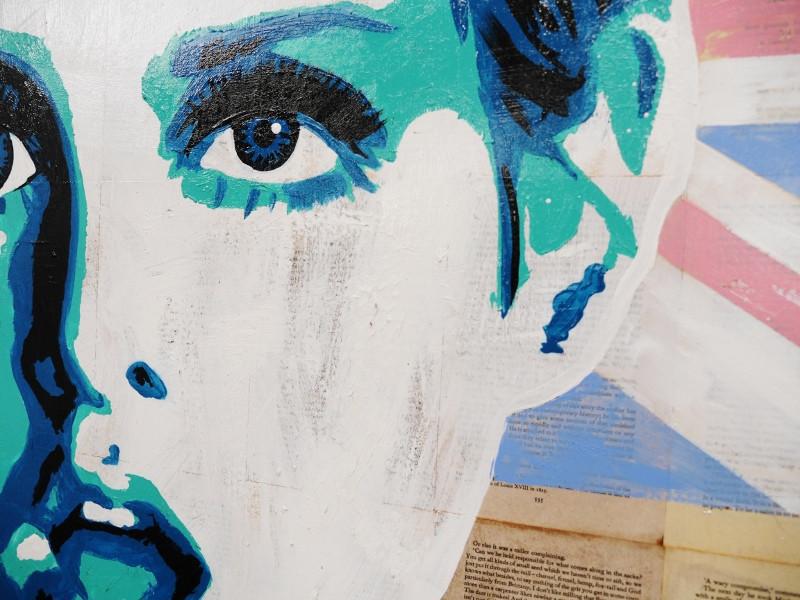 Twiggy Yes 120cm x 100cm Twiggy Vintage Book Pop art Painting (SOLD)