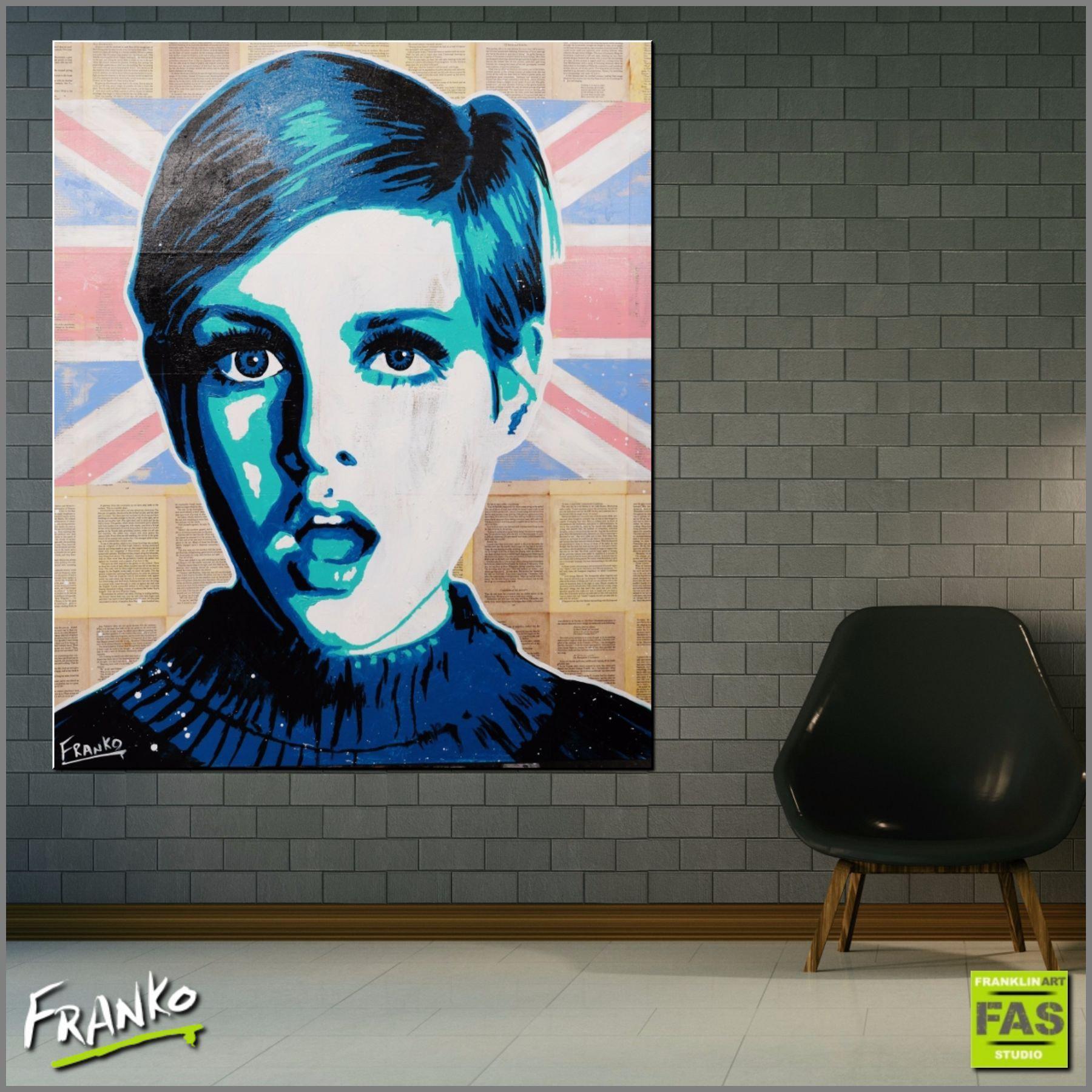 Twiggy Yes 120cm x 100cm Twiggy Vintage Book Pop art Painting (SOLD)-book club-[Franko_Artist]-[Australian_artist]-[Gold_Coast]-[Brisbane]-[modern]-[contemporary]-[original]-[Large_artwork]-[The_Block]-[Dream_Homes]-[ideas]-[Grand_Designs]-[Art_Lover]-Franklin Art Studio