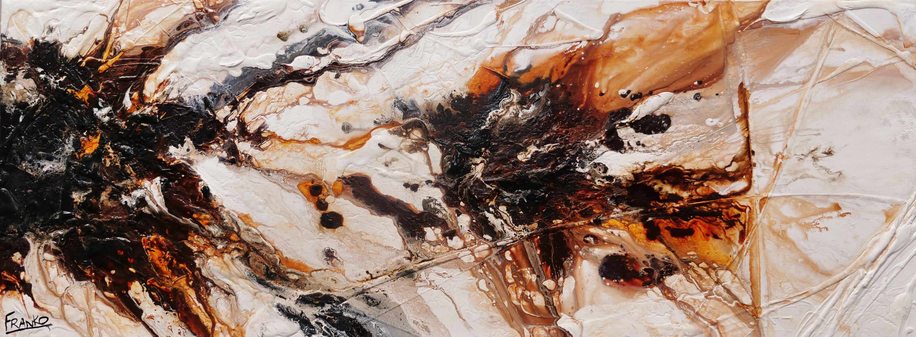 Umber Oxide 160cm x 60cm Rust Oxide White Textured Abstract Painting-Abstract-[Franko_Artist]-[Australian_artist]-[Gold_Coast]-[Brisbane]-[modern]-[contemporary]-[original]-[Large_artwork]-Franklin Art Studio