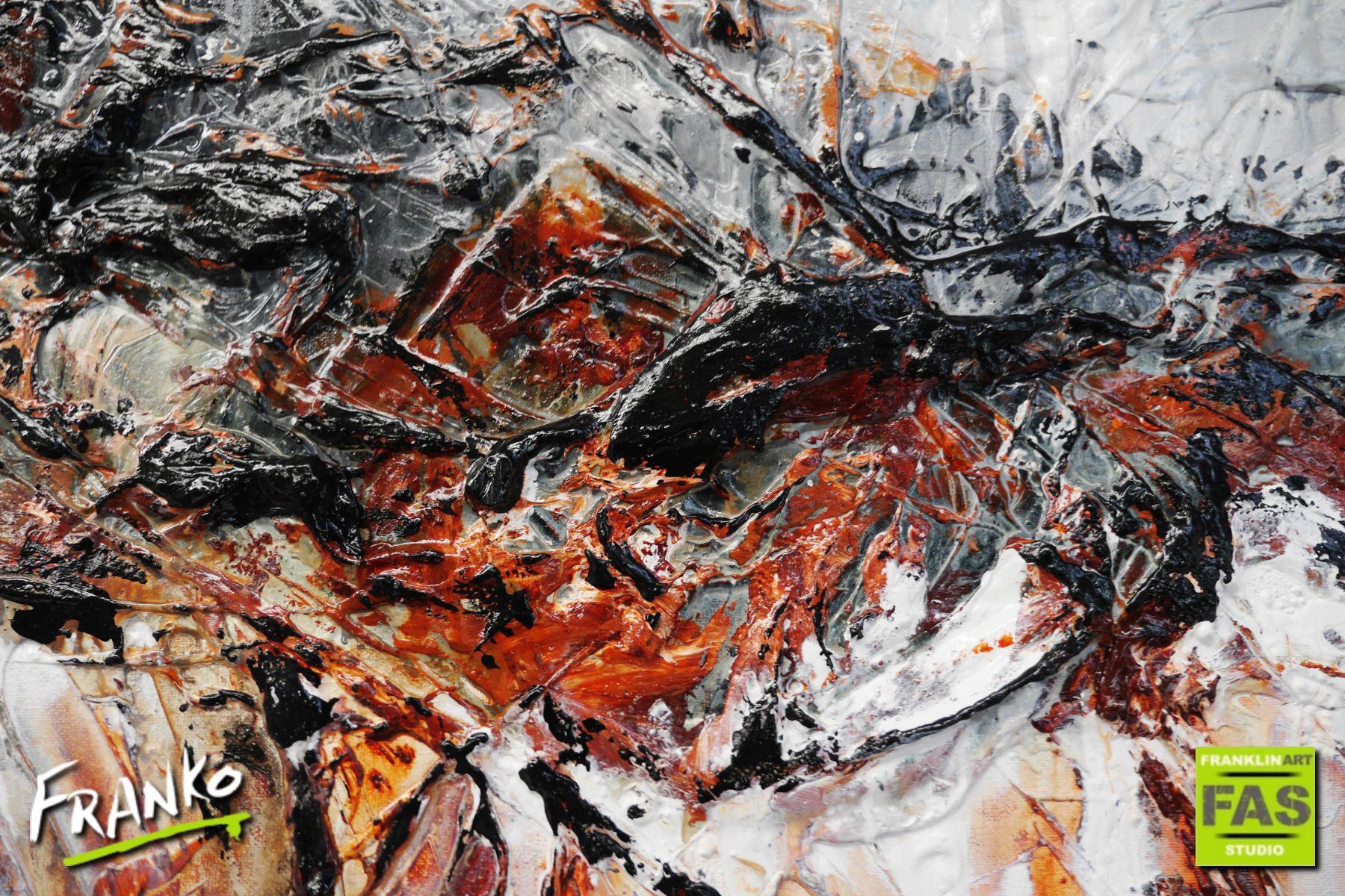 Umbro 190cm x 100cm Brown Grey White Textured Abstract Painting (SOLD)