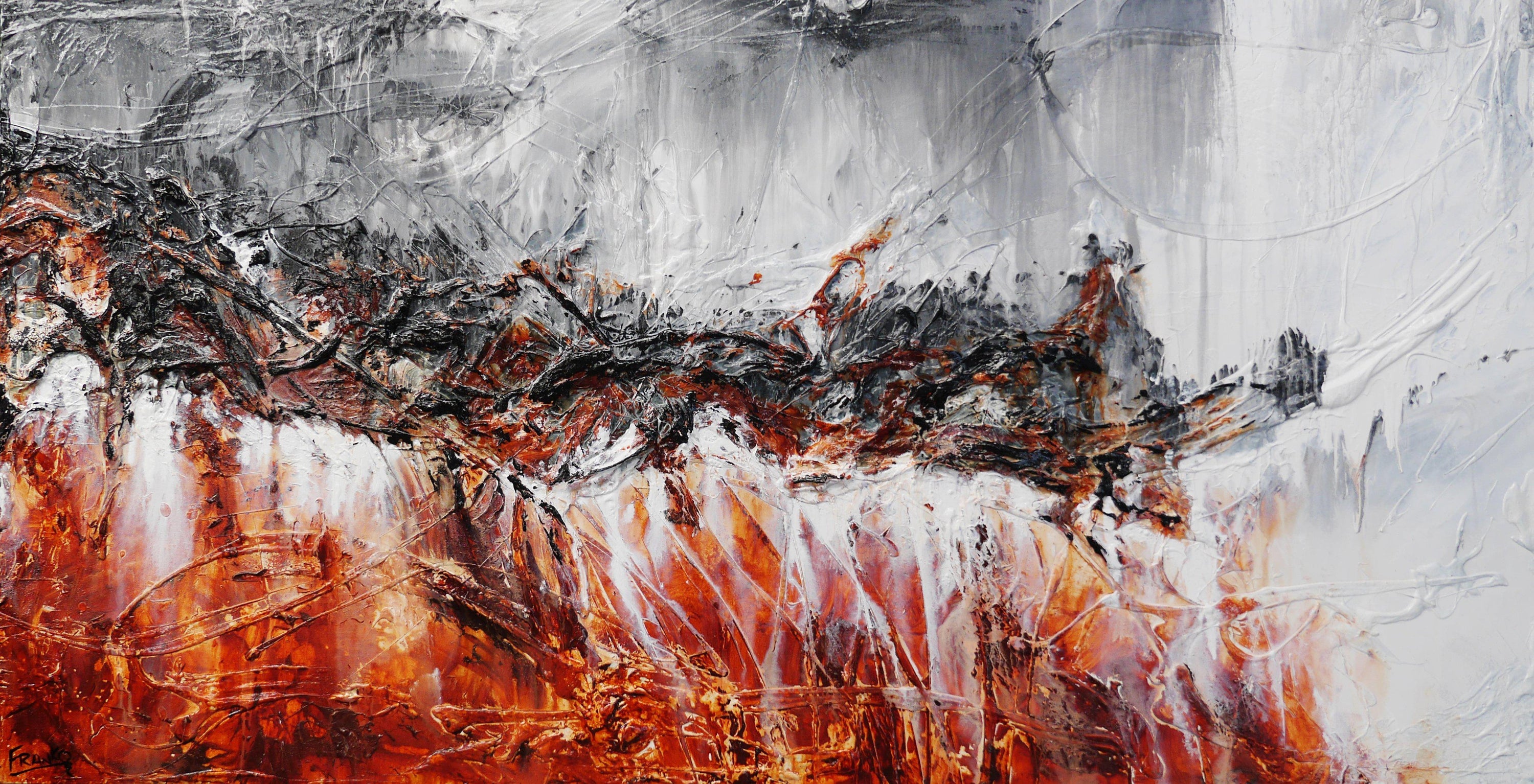 Umbro 190cm x 100cm Brown Grey White Textured Abstract Painting (SOLD)-Abstract-[Franko_Artist]-[Australian_artist]-[Gold_Coast]-[Brisbane]-[modern]-[contemporary]-[original]-[Large_artwork]-Franklin Art Studio