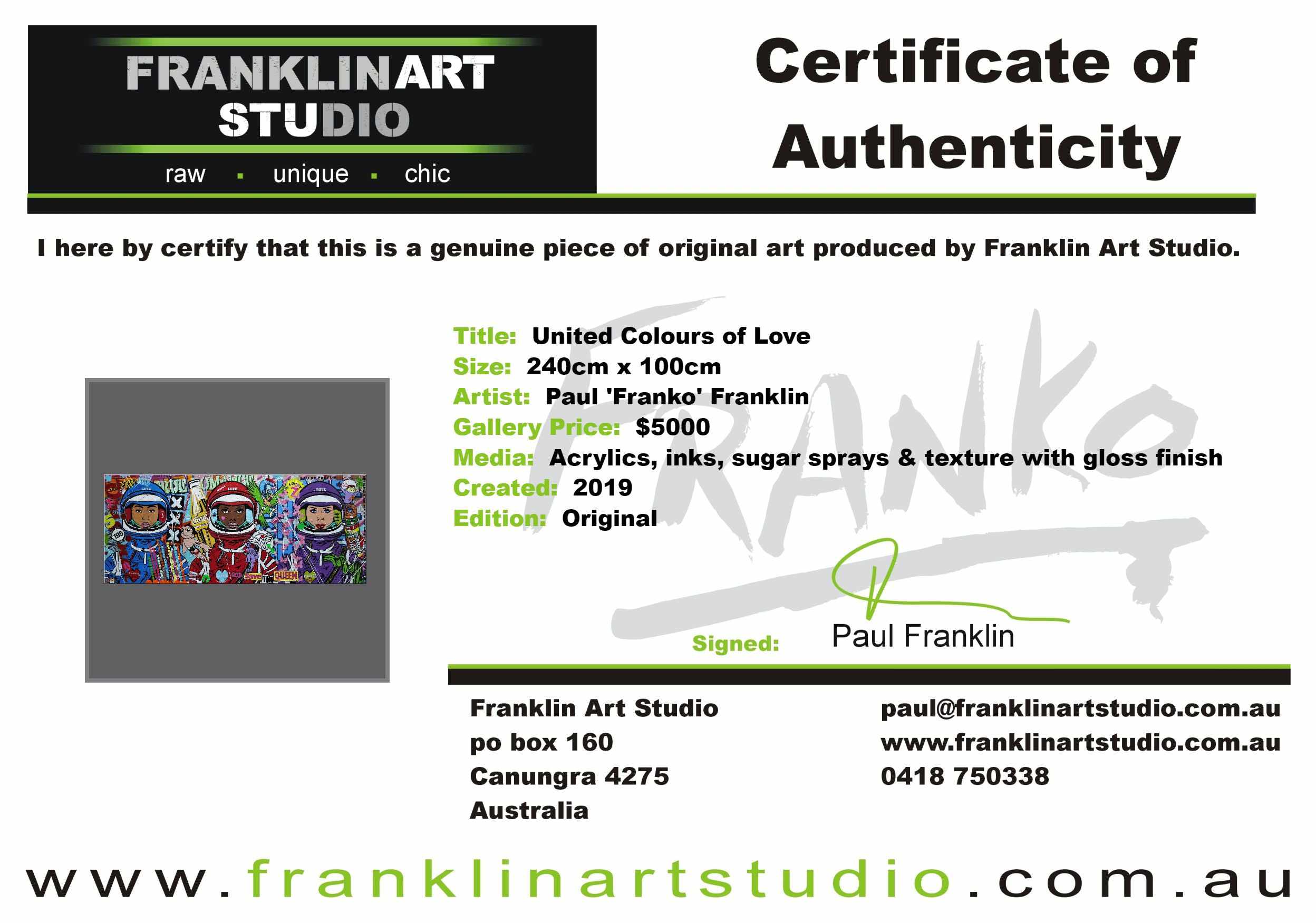 United Colours of Love 240cm x 100cm Space Cadets Textured Urban Pop Art Painting (SOLD)-urban pop-[Franko_Artist]-[The_Block]-[Dream_Homes]-[ideas]-[Grand_Designs]-[Art_Lover]-Franklin Art Studio