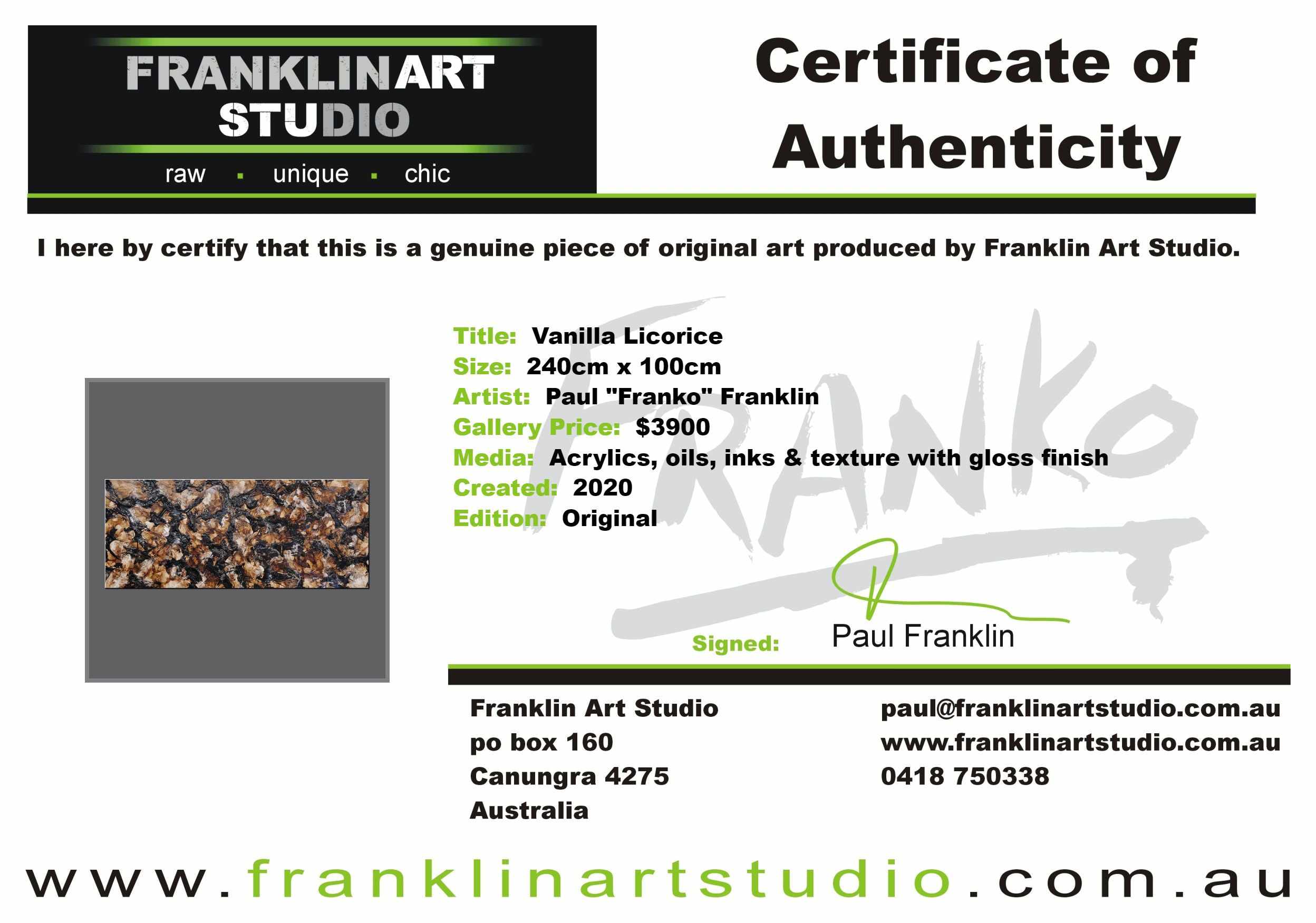 Vanilla Licorice 240cm x 100cm Black Rust Textured Abstract Painting (SOLD)-Abstract-[Franko_Artist]-[The_Block]-[Dream_Homes]-[ideas]-[Grand_Designs]-[Art_Lover]-Franklin Art Studio