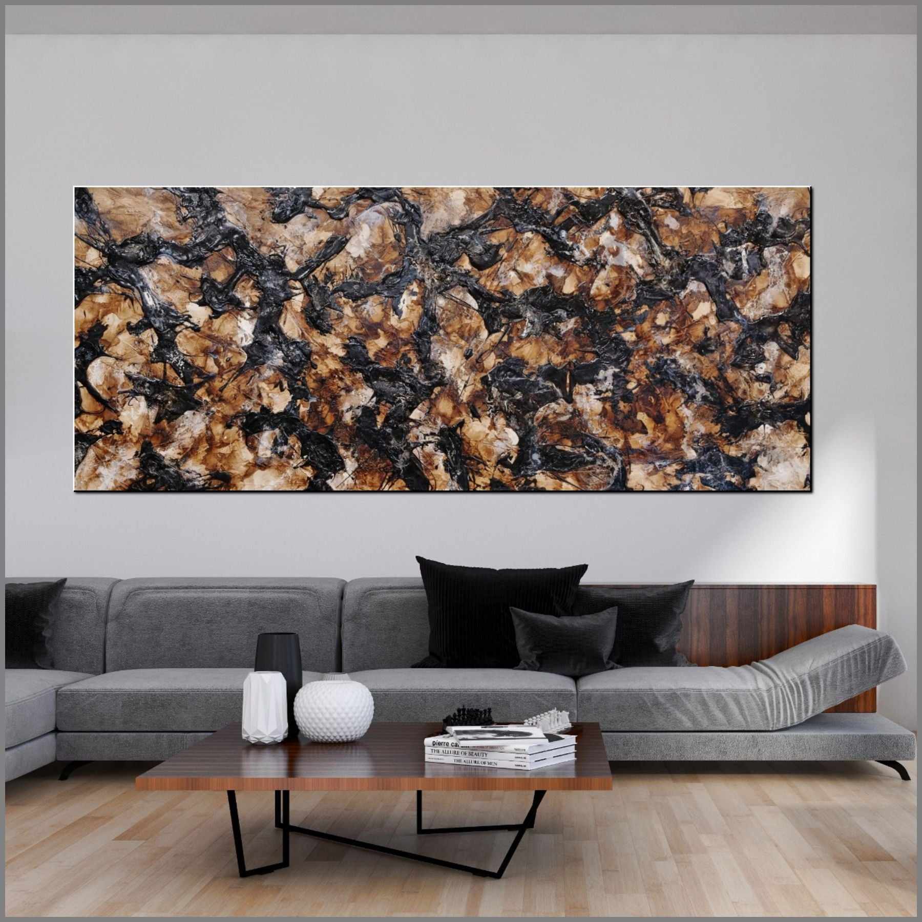 Vanilla Licorice 240cm x 100cm Black Rust Textured Abstract Painting (SOLD)-Abstract-[Franko_Artist]-[Australian_artist]-[Gold_Coast]-[Brisbane]-[modern]-[contemporary]-[original]-[Large_artwork]-[The_Block]-[Dream_Homes]-[ideas]-[Grand_Designs]-[Art_Lover]-Franklin Art Studio