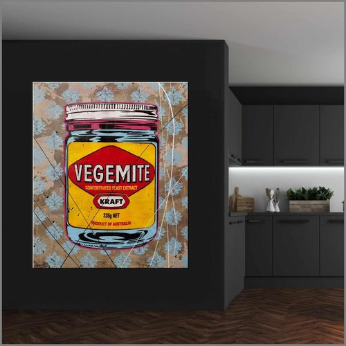 Vegemite Might 120cm x 100cm Vegemite Textured Urban Pop Art Painting (SOLD)-concrete-[Franko_Artist]-[Australian_artist]-[Gold_Coast]-[Brisbane]-[modern]-[contemporary]-[original]-[Large_artwork]-[The_Block]-[Dream_Homes]-[ideas]-[Grand_Designs]-[Art_Lover]-Franklin Art Studio