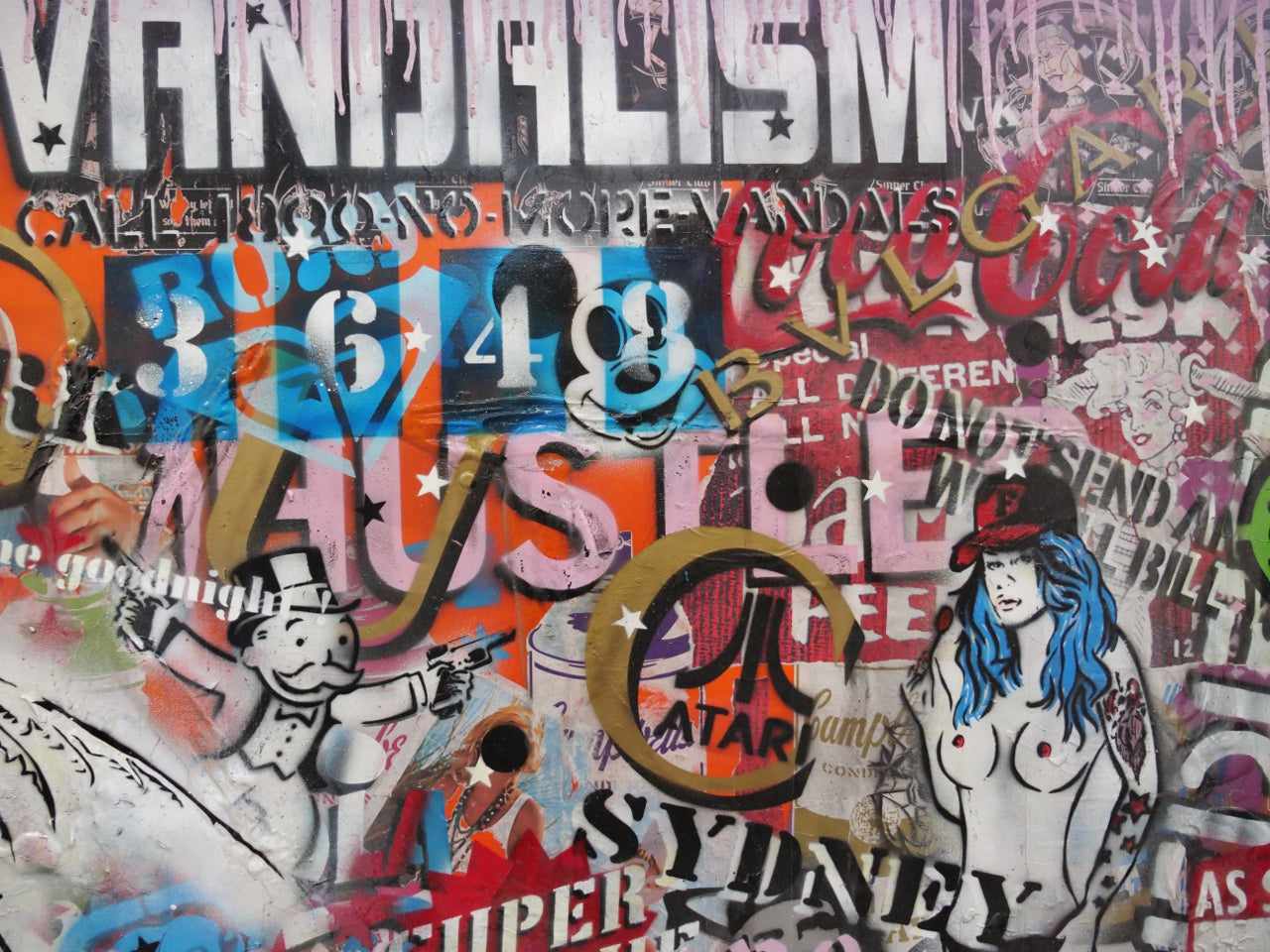 Vintage Angelic 240cm x 100cm Angel Textured Urban Pop Art Painting