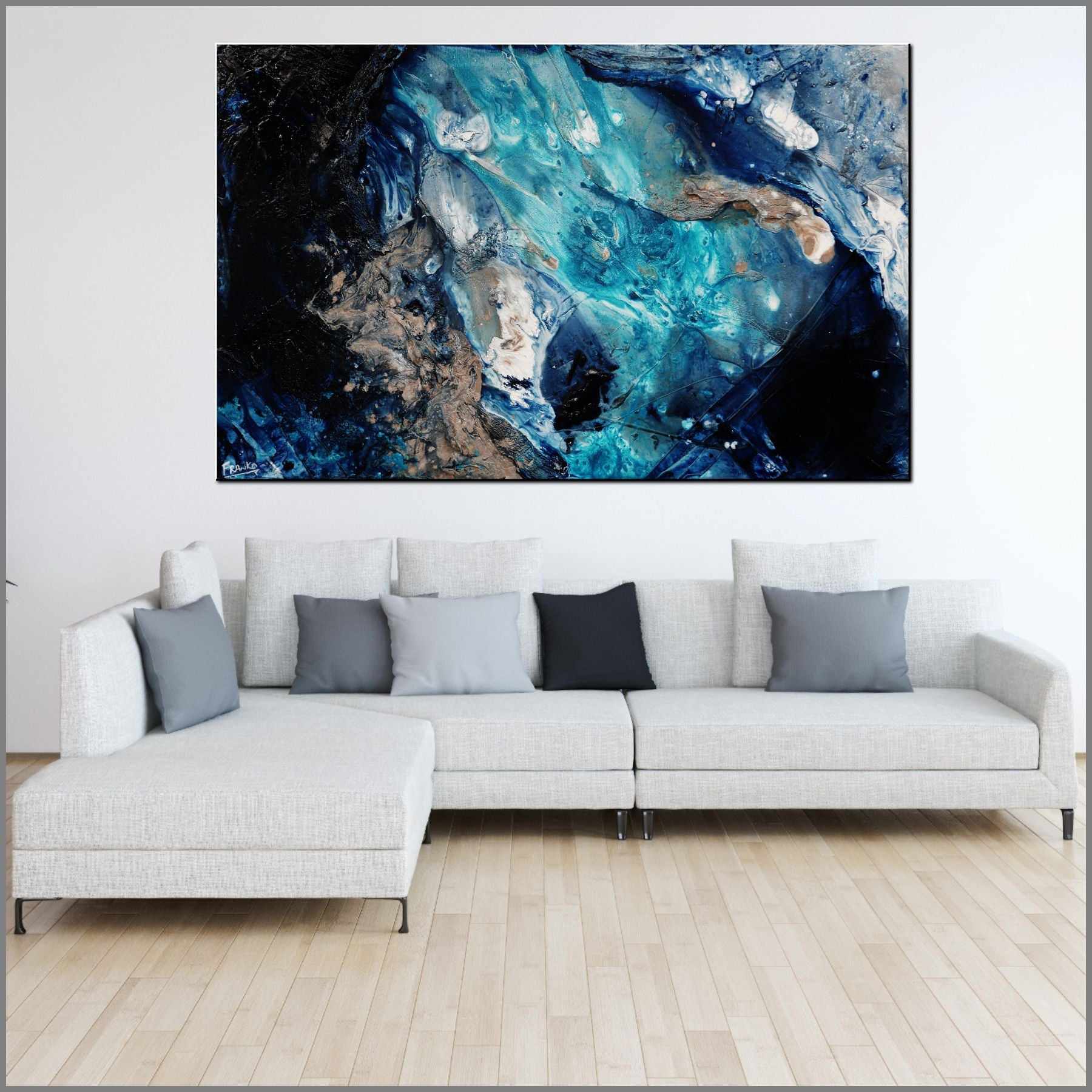 WOW Wipeout 160cm x 100cm Black Blue Textured Abstract Painting (SOLD)-Abstract-[Franko_Artist]-[Australian_artist]-[Gold_Coast]-[Brisbane]-[modern]-[contemporary]-[original]-[Large_artwork]-[The_Block]-[Dream_Homes]-[ideas]-[Grand_Designs]-[Art_Lover]-Franklin Art Studio