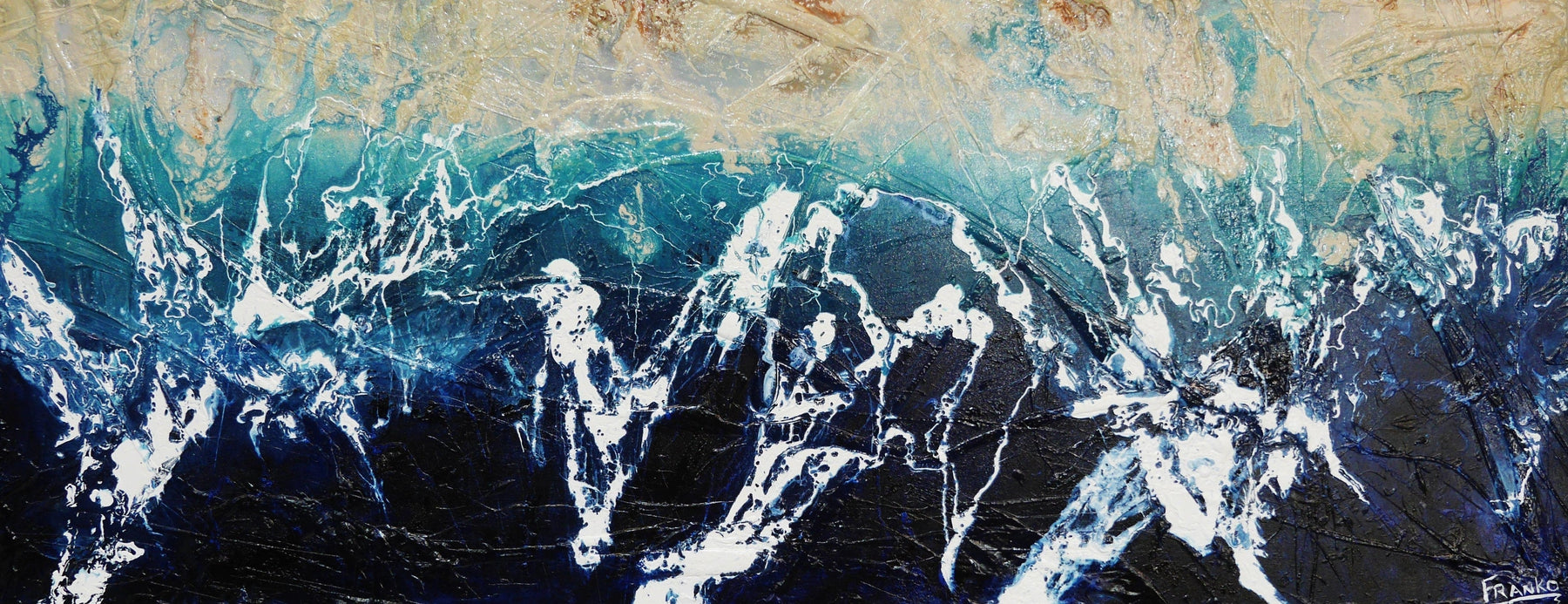 Washed Serenity 200cm x 80cm Cream Blue Textured Abstract Painting (SOLD)-Abstract-[Franko_Artist]-[Australian_artist]-[Gold_Coast]-[Brisbane]-[modern]-[contemporary]-[original]-[Large_artwork]-Franklin Art Studio